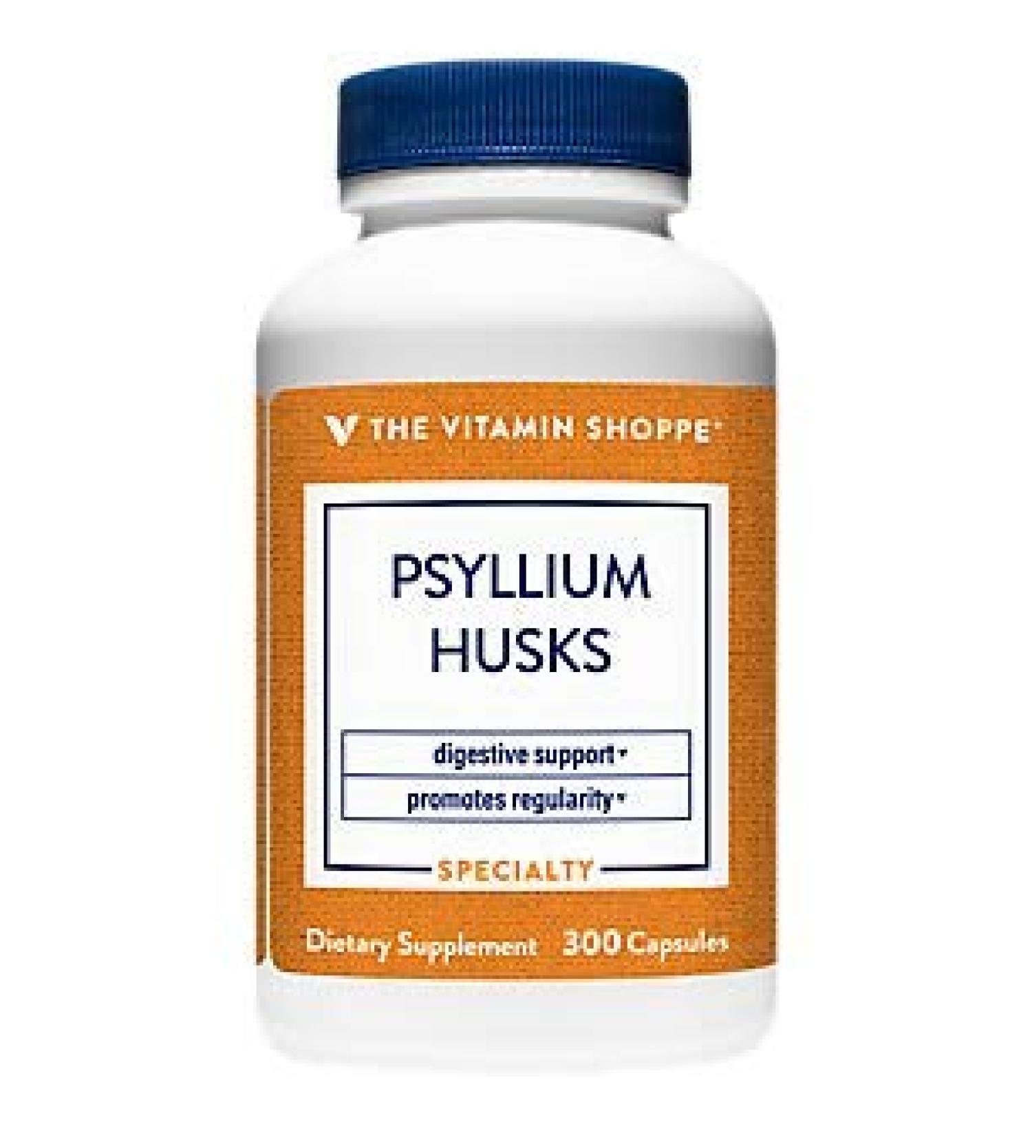 Psyllium Husk Fiber Supplement 840mg - Supports Regularity & Healthy Cholesterol - 300 Capsules - Buy Online on GoSupps.com