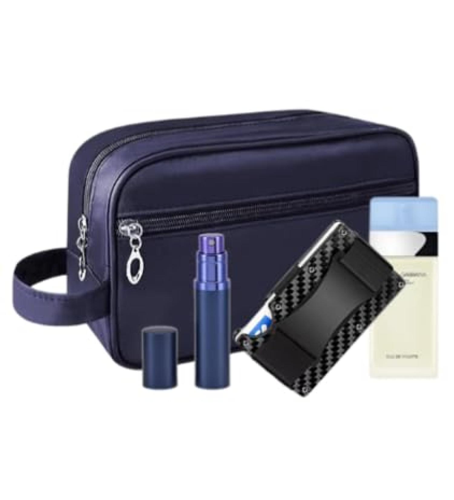 LIGHTBLUE for Women EDT 0.84 oz Mini - Luxury Gift Set - Toiletry Bag Fillable Travel Perfume Atomizer and RFID Metal Carbon Fiber Minimalist Wallet - Buy Online on GoSupps.com