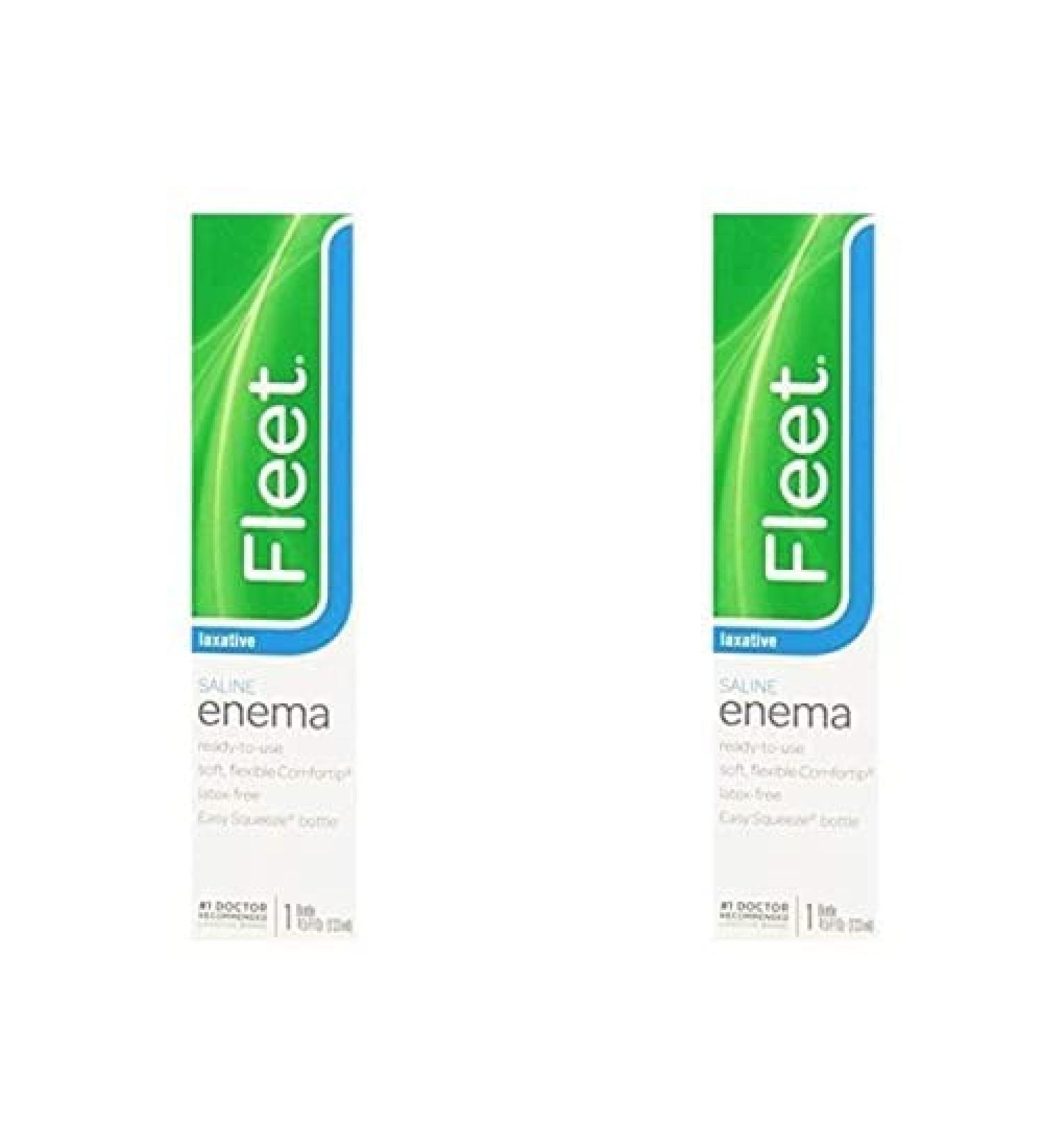 Fleet Enema, Ready-to-Use Saline Laxative, 4.5 Fluid Ounce (Pack of 2) 4.5 Fl Oz (Pack of 2)