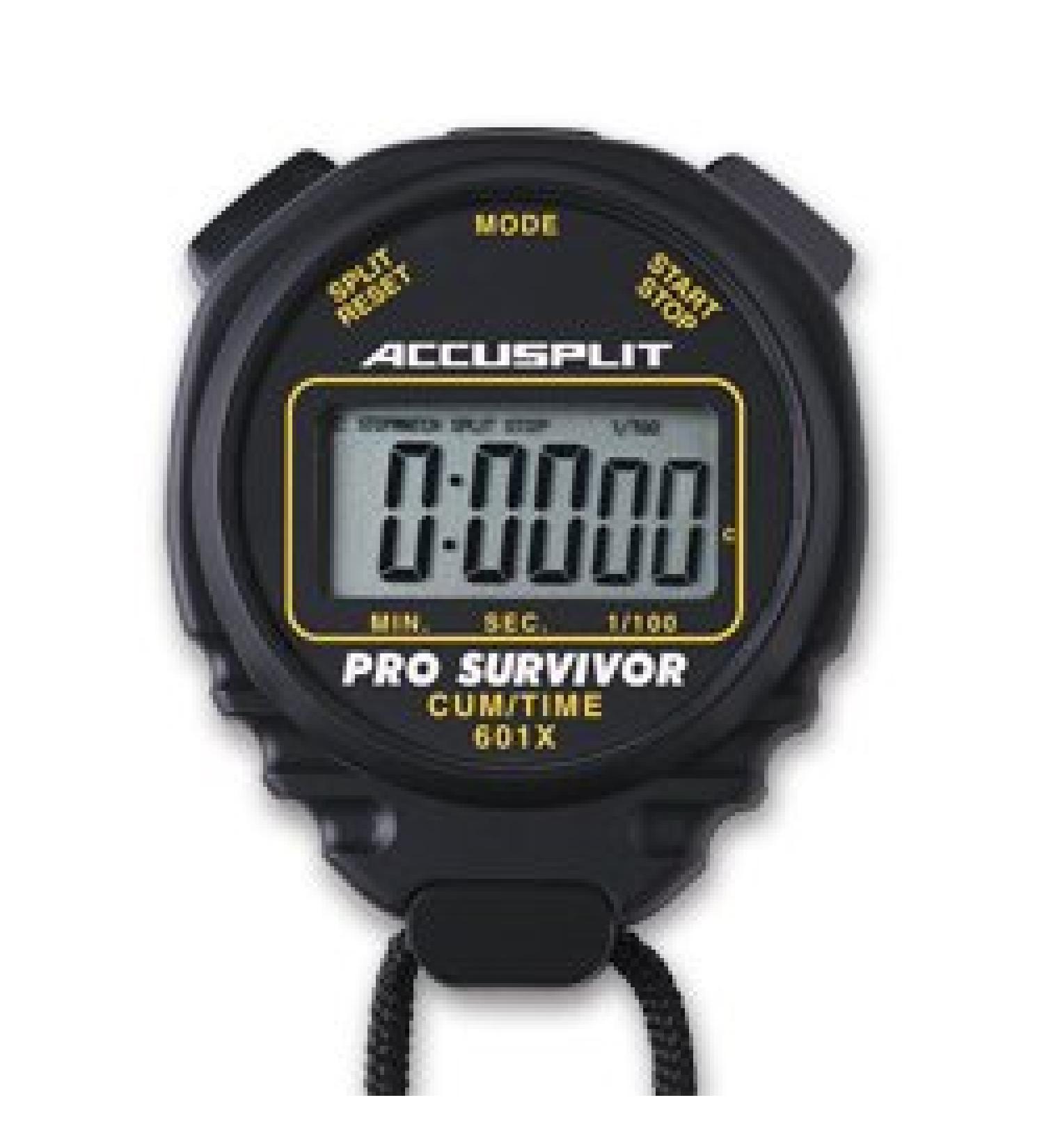 ACCUSPLIT Pro Survivor - A601X Stopwatch, Clock, Extra Large Display Black