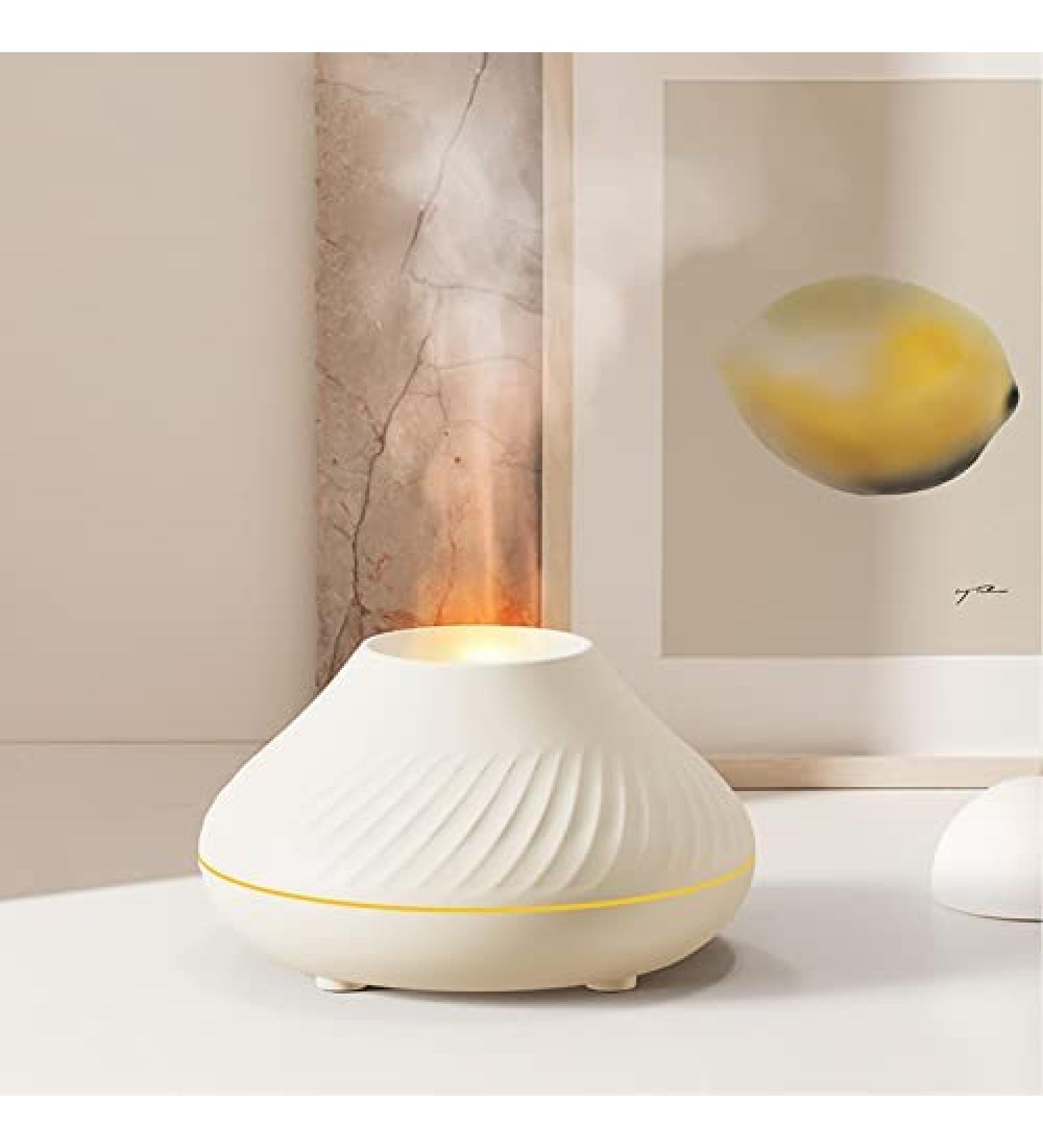 Marzius Flame Aroma Diffuser & Humidifier | 7 Color Night Light | Essential Oil Diffuser for Home Bedroom Yoga Office | Waterless Auto-Power-Off (White) - Buy Online on GoSupps.com