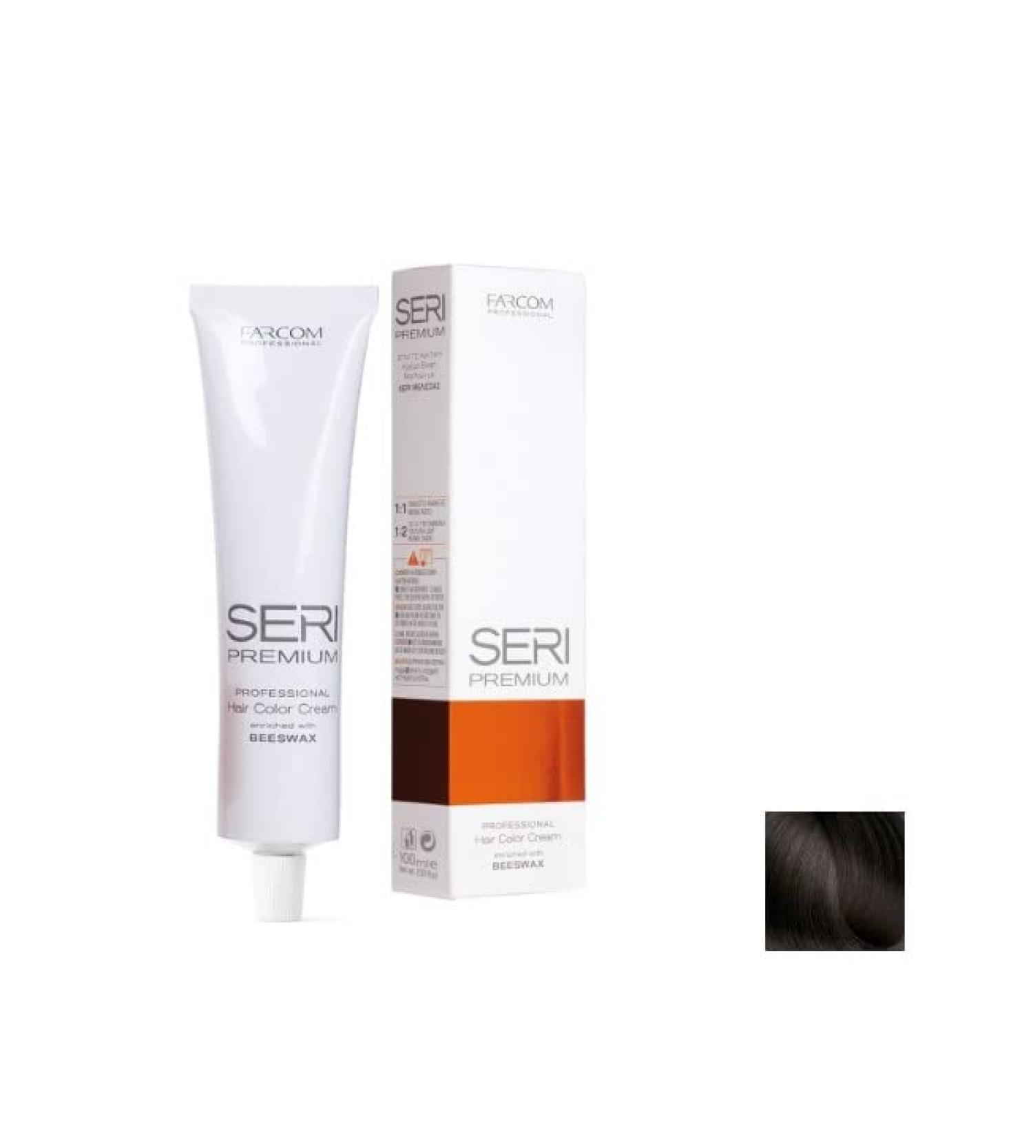 Farcom Seri Premium Hair Color Cream Permanent Cream Hair dye Colorant 60ml - 4.1 Ash Chestnut - Buy Online on GoSupps.com