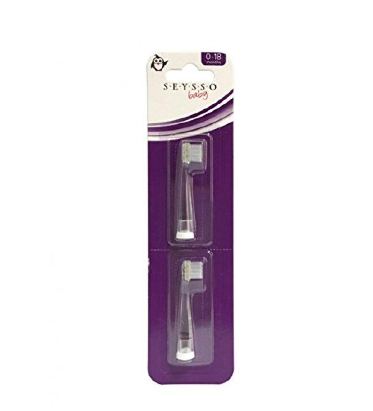 Replacement Brushes for SEYSSO Baby Penguin Sonic Toothbrush (0-18 Months) - 2 Pack - International Shipping Available - Buy Online on GoSupps.com