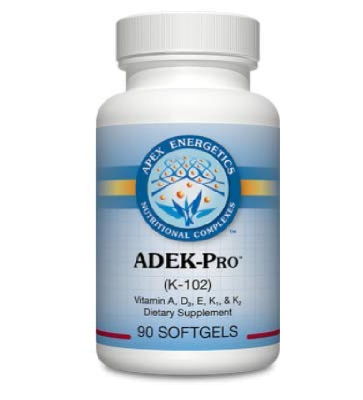 Apex Energetics ADEK-Pro 90ct (K-102) Supports gastrointestinal Health and The Immune System | Supports The GI Barrier and Other Key Physiological Functions