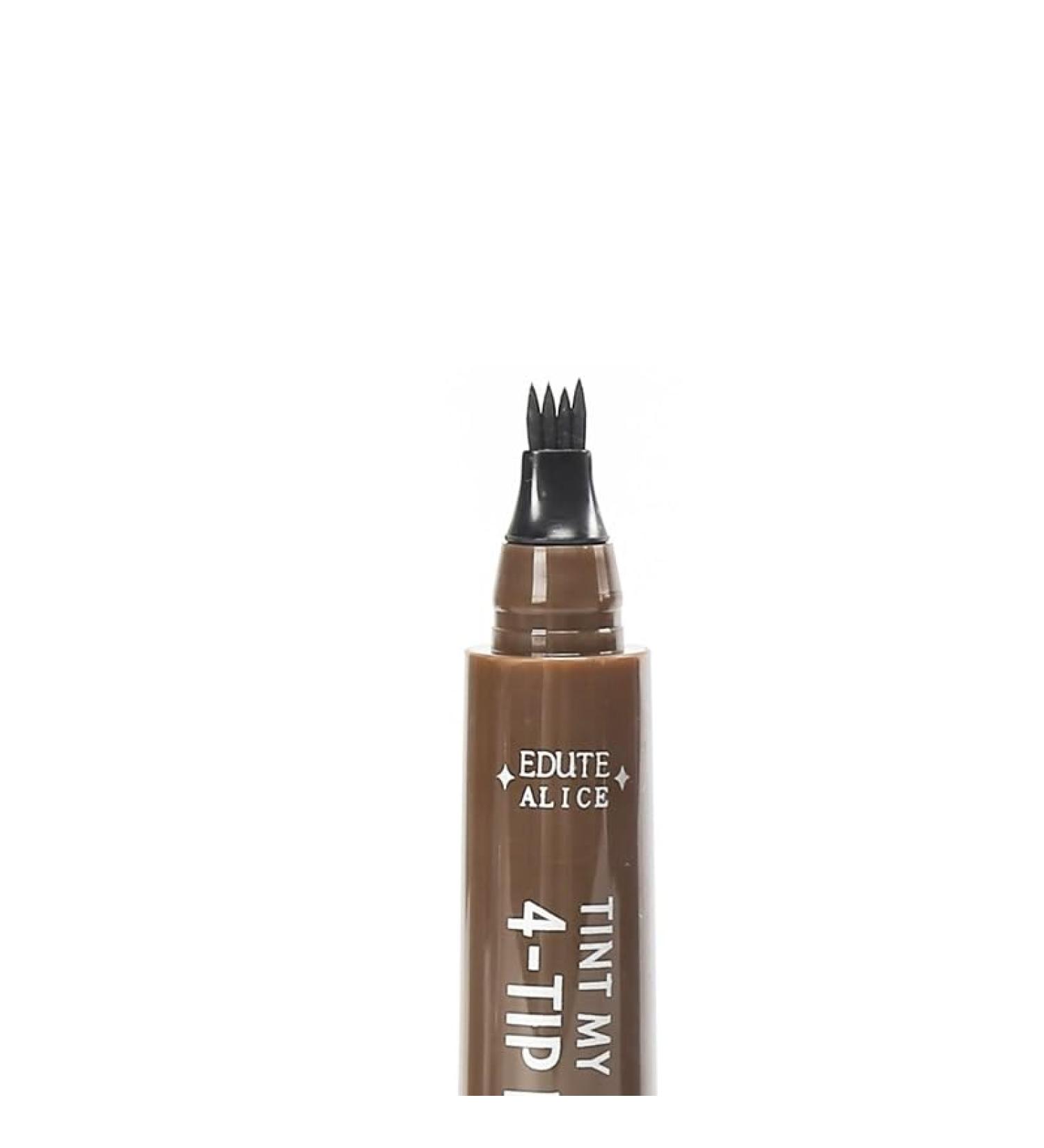 Waterproof Four-Pronged Eyebrow Pencil - Easy-to-Apply Dark Brown Liquid Eyebrow Pencil - Buy Online on GoSupps.com