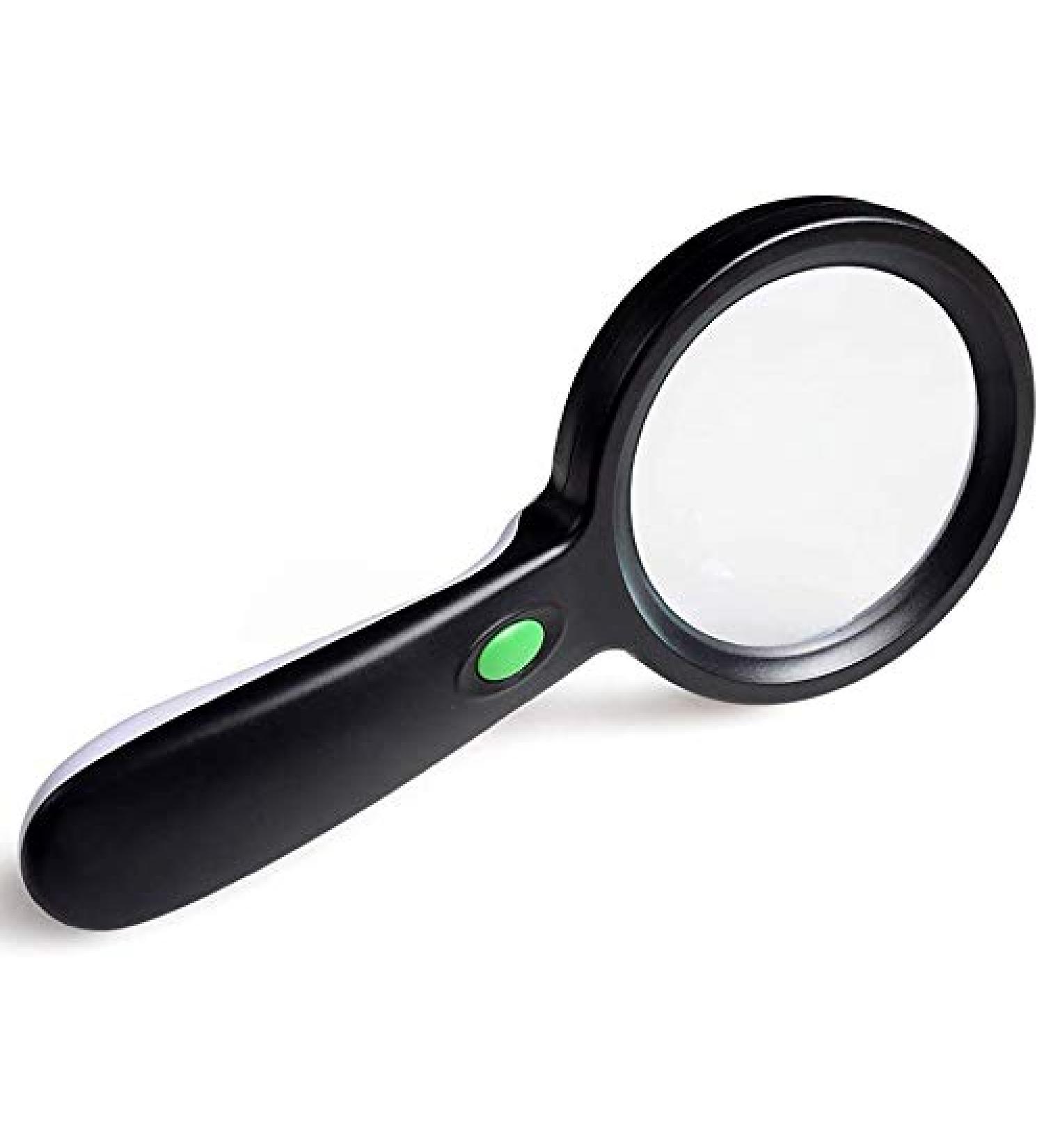 Magnifying Glasses Vision aids 20 Times Hand Hold Magnifying 20X Glass with led Lights high-Definition Glass high-Power Optical Large Lens Reading Magnifying for The Elderly Stationery Office Supplies - Buy Online on GoSupps.com