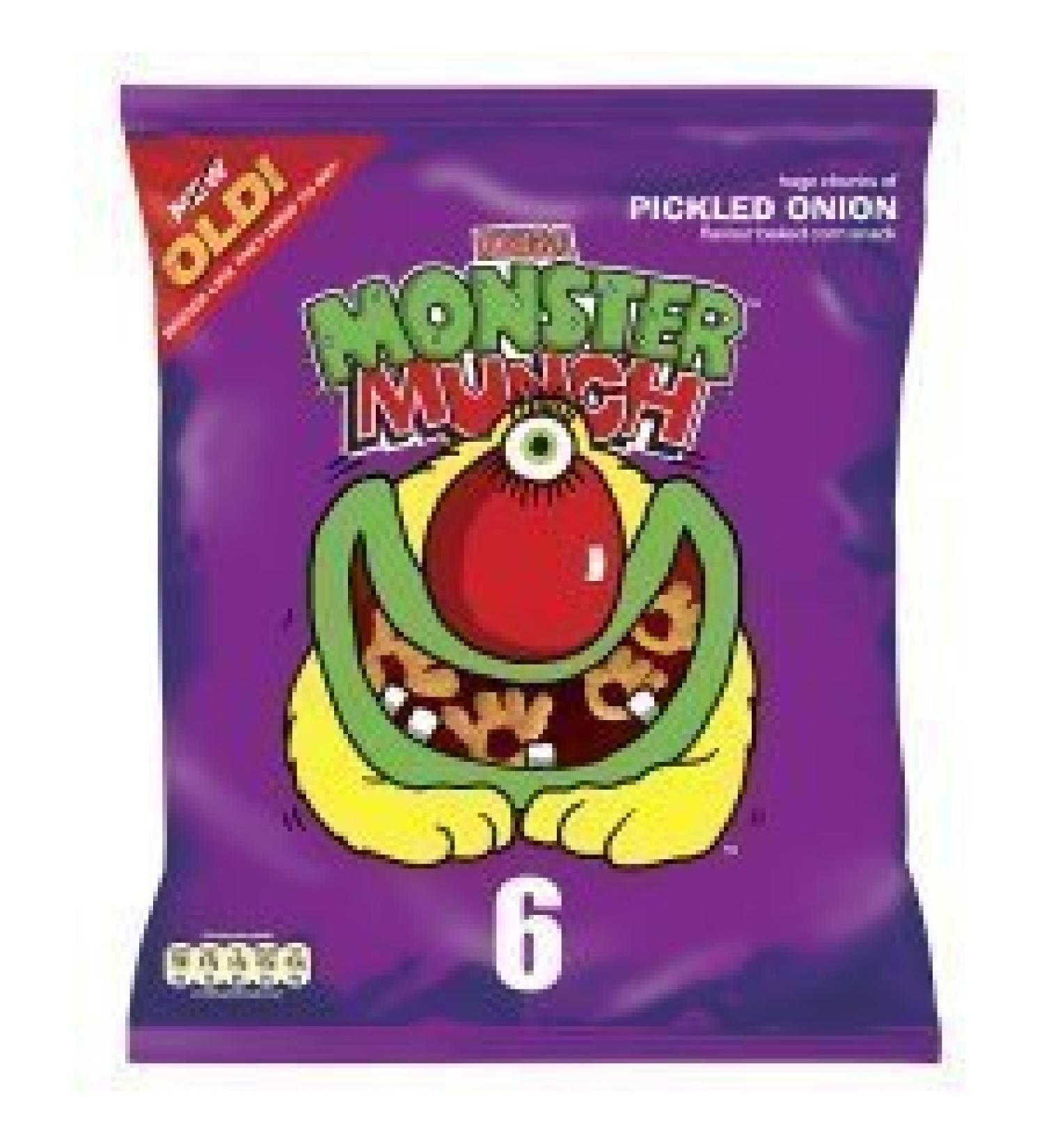 Walkers Monster Munch Pickled Onion Snacks 6 X 25G by Walkers