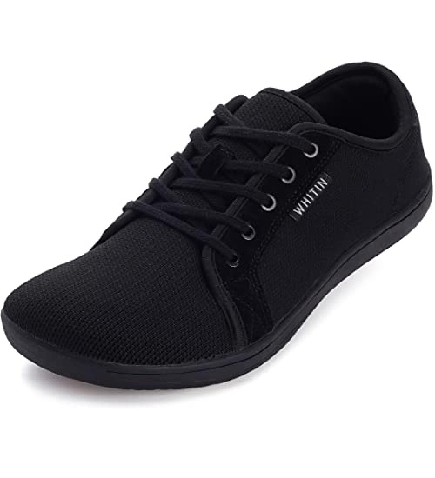 WHITIN Men's Wide Barefoot Sneakers | Zero Drop Sole | Size 11 Wide W81 | All Black - Buy Online on GoSupps.com