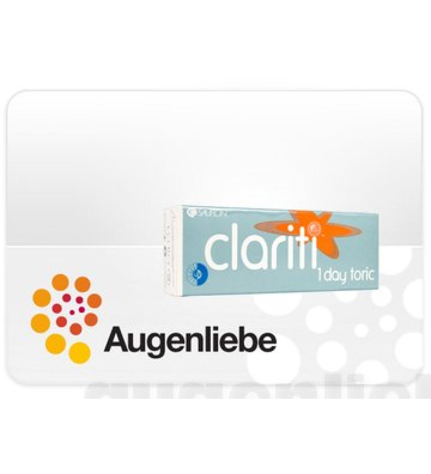 Clariti 1 Day Toric contact lenses daily ring R 8.6 D 14.3 -2.75 diopter cylinder -1.25 axis 160 30 astigmatism