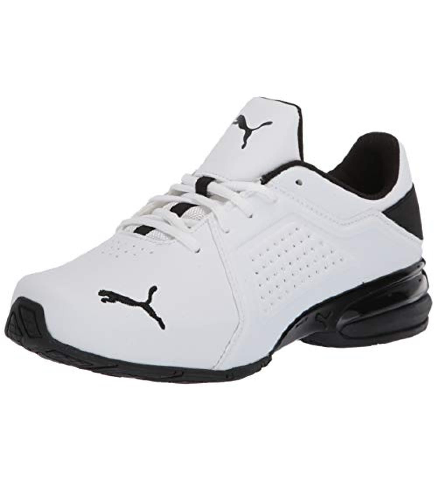 PUMA Men's Viz Runner Sneaker 11 Wide - White/Black | Lightweight Athletic Shoes - Buy Online on GoSupps.com