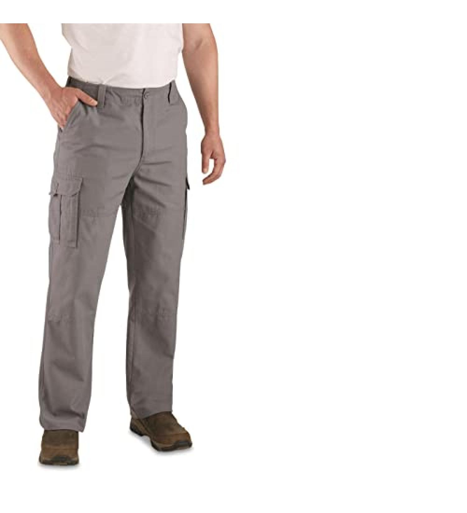 Guide Gear Cargo Pants for Men with Pockets Cotton, Tactical Work Hiking Military Pants 38W x 32L Gunmetal