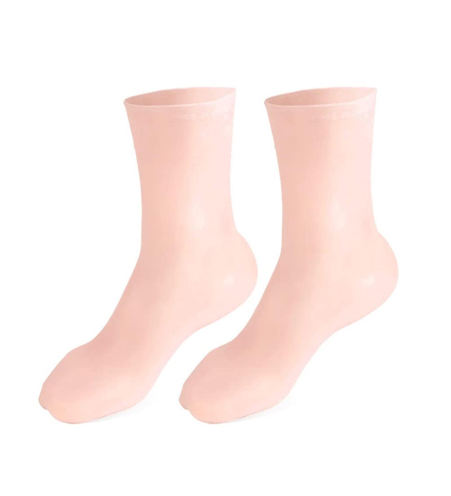 Winbst Moisturizer Socks - Silicone Nourishing Socks for Dry Skin (Beige L 40-44) | Hydrating Elastic Skin-Friendly - Buy Online on GoSupps.com
