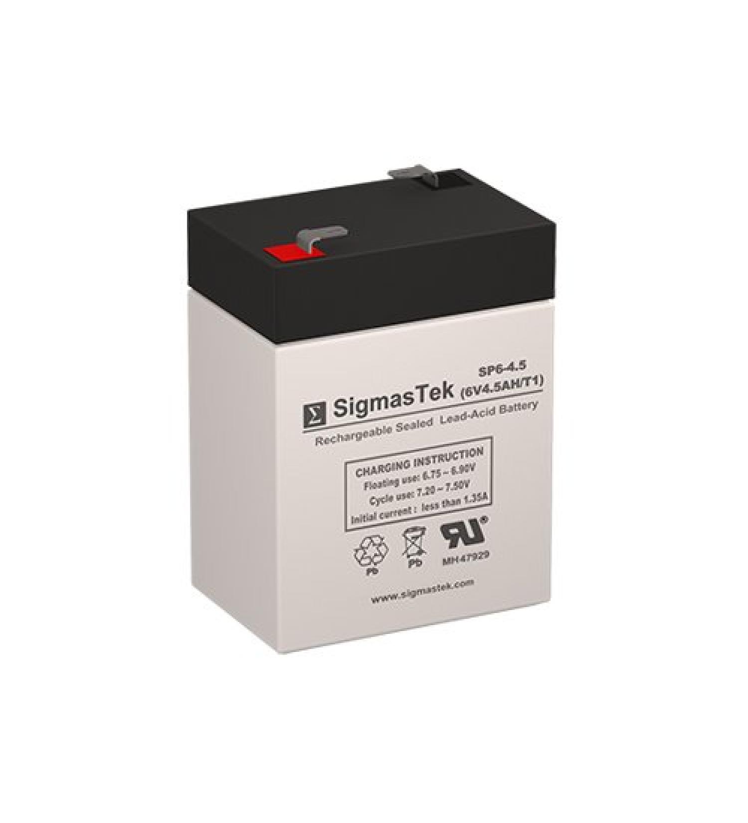 RT645 6 Volt 4.5 AmpH F1 SLA Replacement Battery