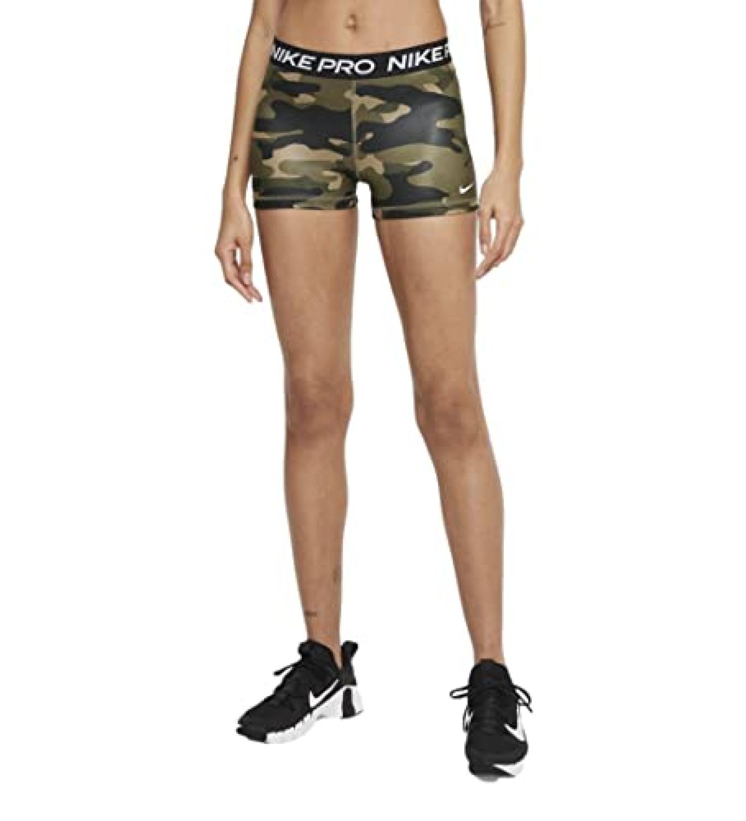 Nike Pro Dri-FIT Women's Printed Compression Shorts - Medium Olive/White | Medium - Buy Online on GoSupps.com