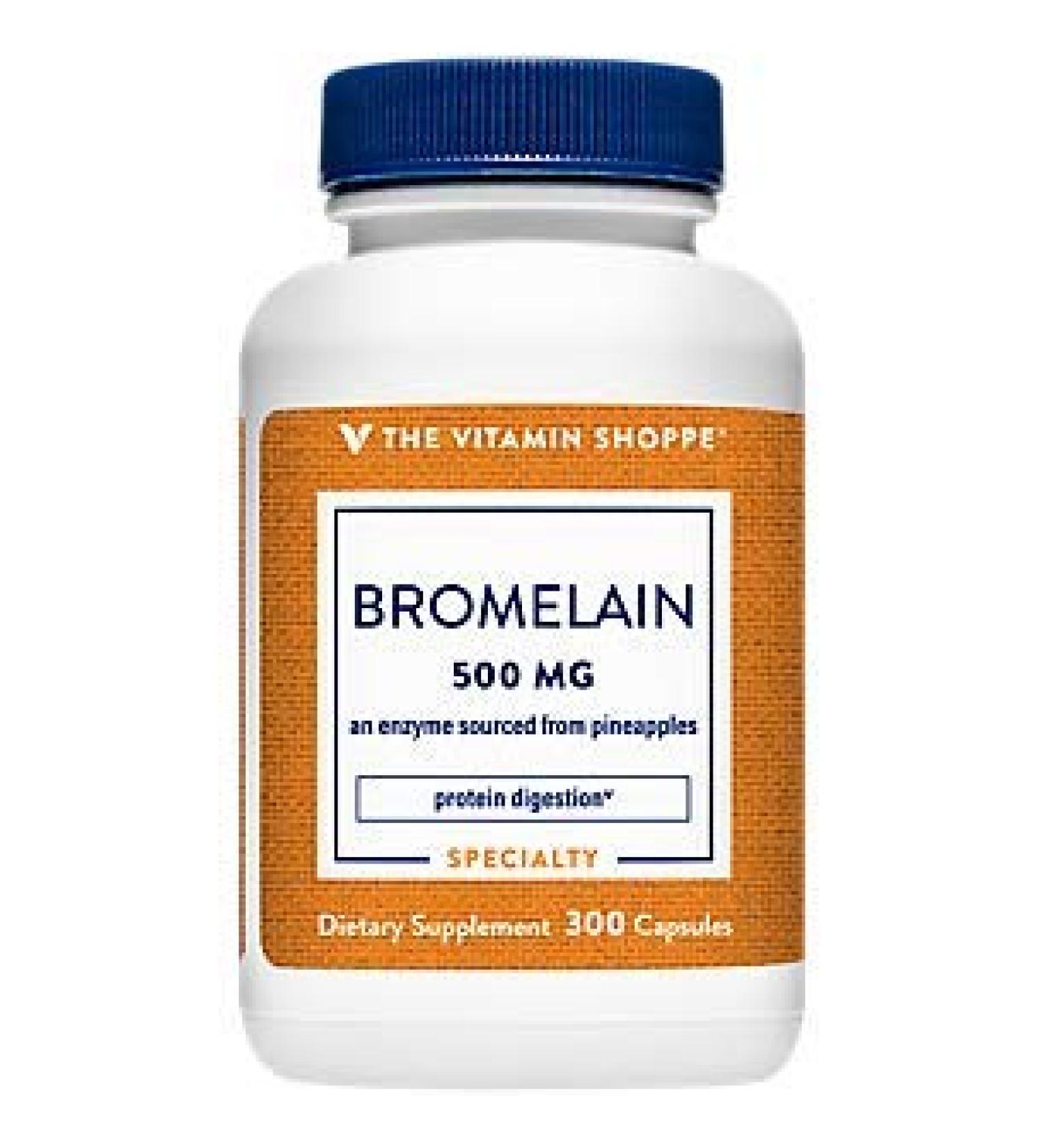Vitamin Shoppe Bromelain 500MG 600 GDU Enzyme Digestive Support (300 Capsules) - Buy Online on GoSupps.com