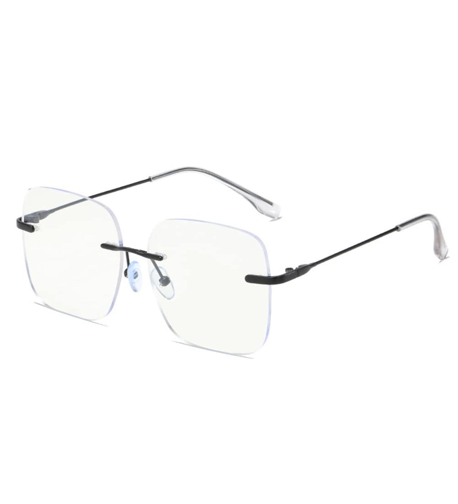Rongchy Rimless Blue Light Blocking Glasses for Men & Women - Stylish Eyewear for TV Phone & Gaming - Black - Buy Online on GoSupps.com