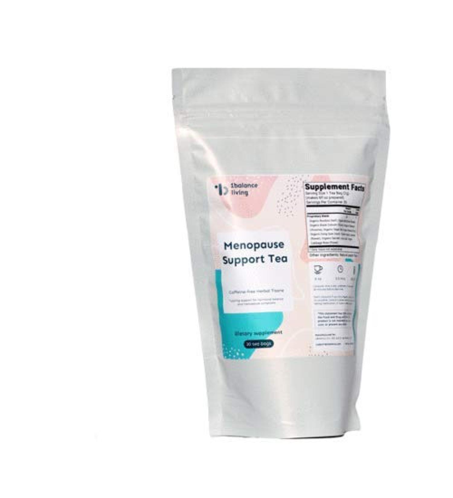 Balance Living Menopause Support Tea | Lavender Rooibos | 100% Organic | Hot Flash Relief & Hormonal Balance | Black Cohosh - Buy Online on GoSupps.com