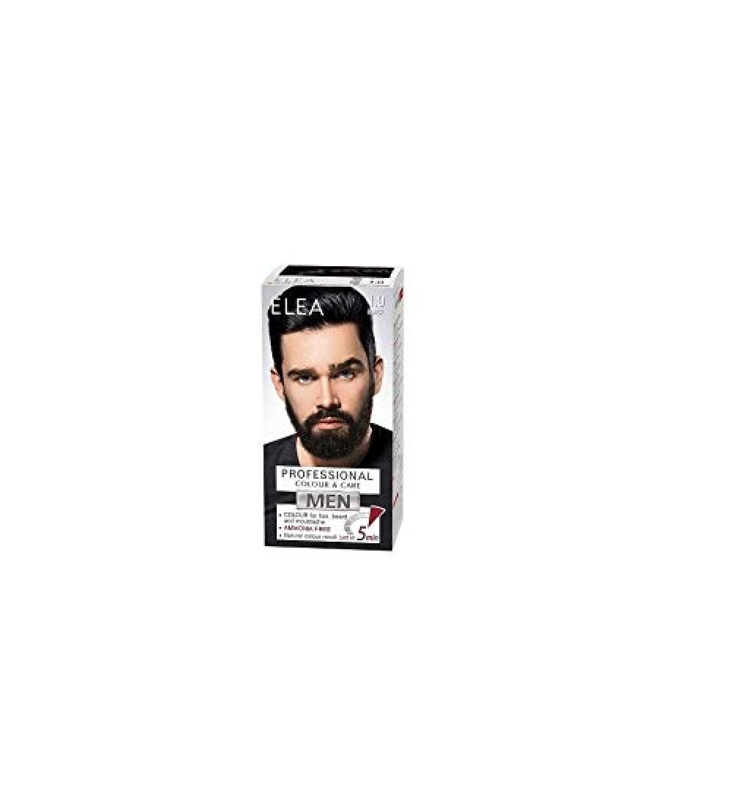 Elea Men Professional Color & Care No ammonia cream paint for men for hair beard and mustache 100ml (Black 1.0)