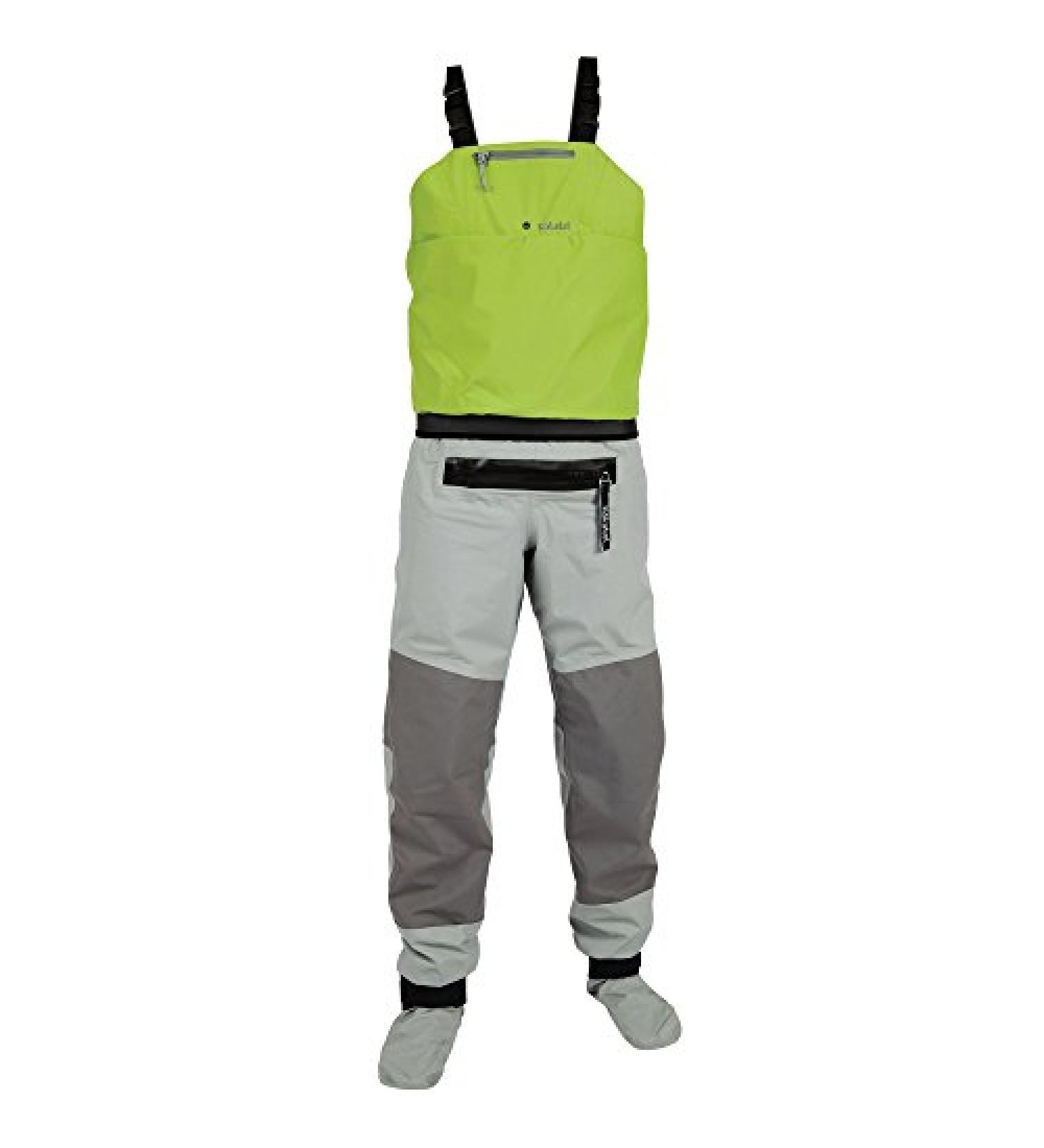 Kokatat Men's Hydrus Whirlpool Bibs with Relief Zipper & Socks - Lichen Medium | Waterproof Fishing Gear - Buy Online on GoSupps.com