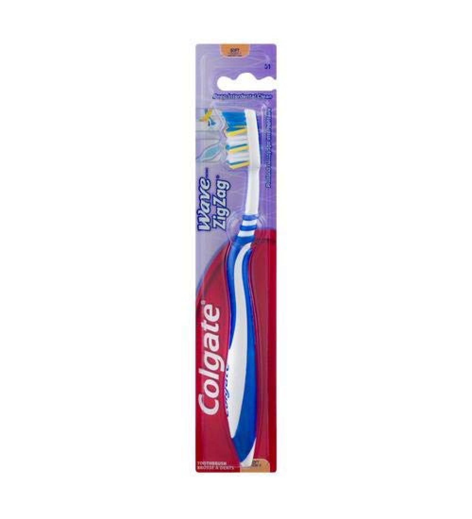 Colgate Wave ZigZag Full Head Soft Toothbrush Soft Full 1 Ea (Pack of 2)