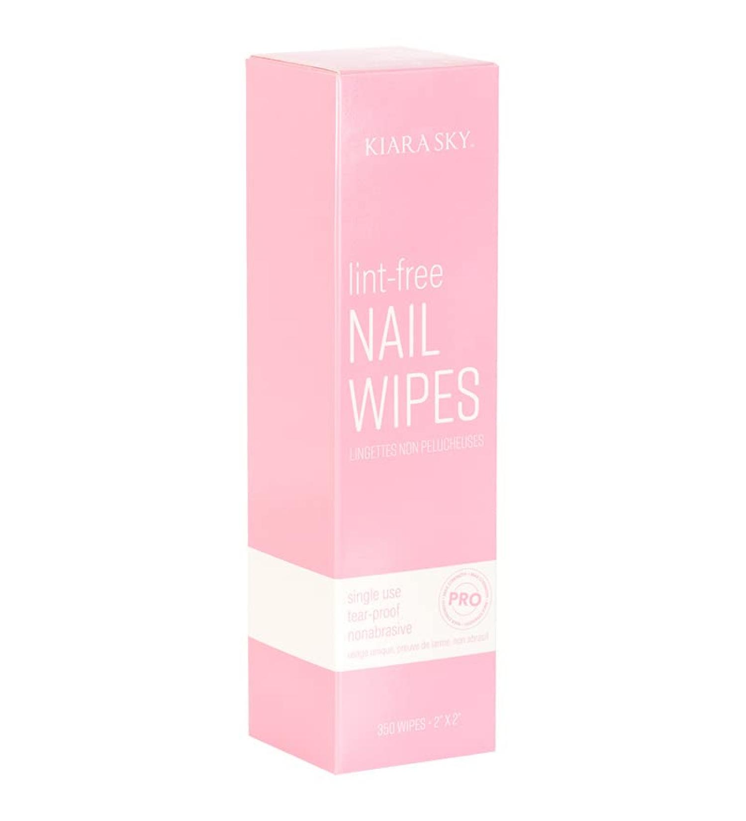 Kiara Sky Lint Free Nail Wipes - Soak Off Acrylic Gel Polish & Eyelash Extension Cleaning Pads - 100% Absorbable Remover for Flawless Nails - Buy Online on GoSupps.com