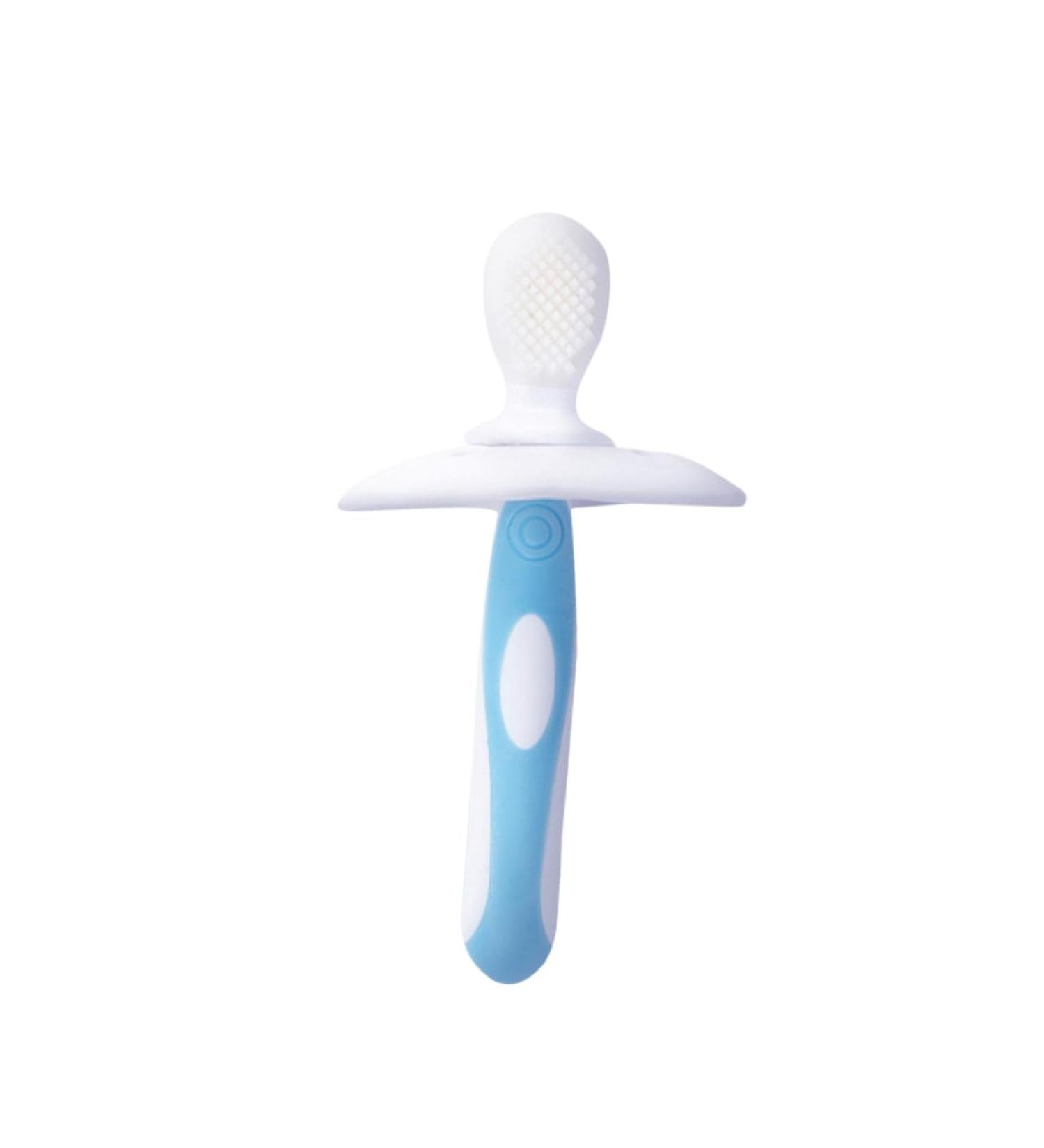 Hapinary Baby Toothbrush - Soft Silicone Training Toothbrush for Toddlers | Children's Oral Care | Milk Teeth Hand Toothbrush | 1 Pack Blue - Buy Online on GoSupps.com