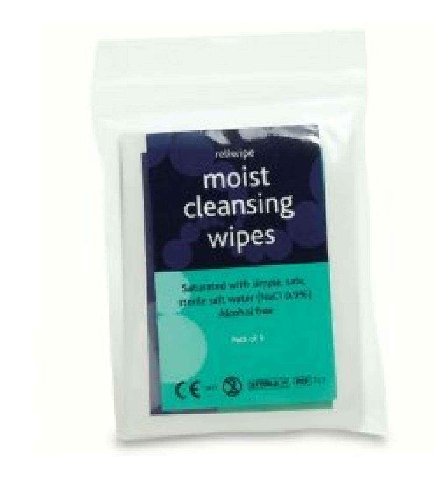 Reliwipe Moist Saline Cleansing Wipes Sterile (Pack of 5) (RL747)