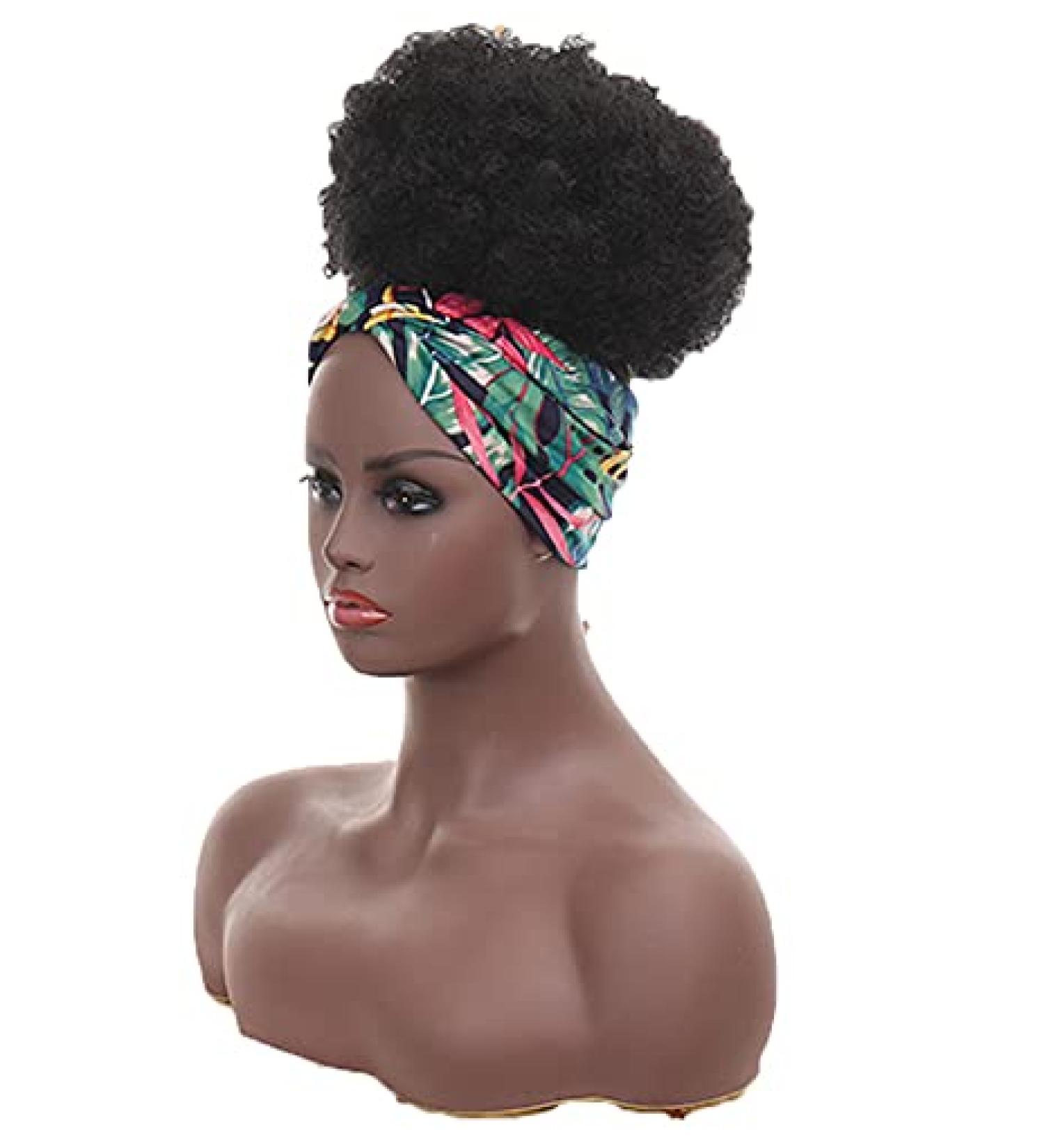 Buy 10 Inch Synthetic Buns Boy Wig - Hair Accessories for Girls & Black Women | Afro Puff Ponytail - Buy Online on GoSupps.com
