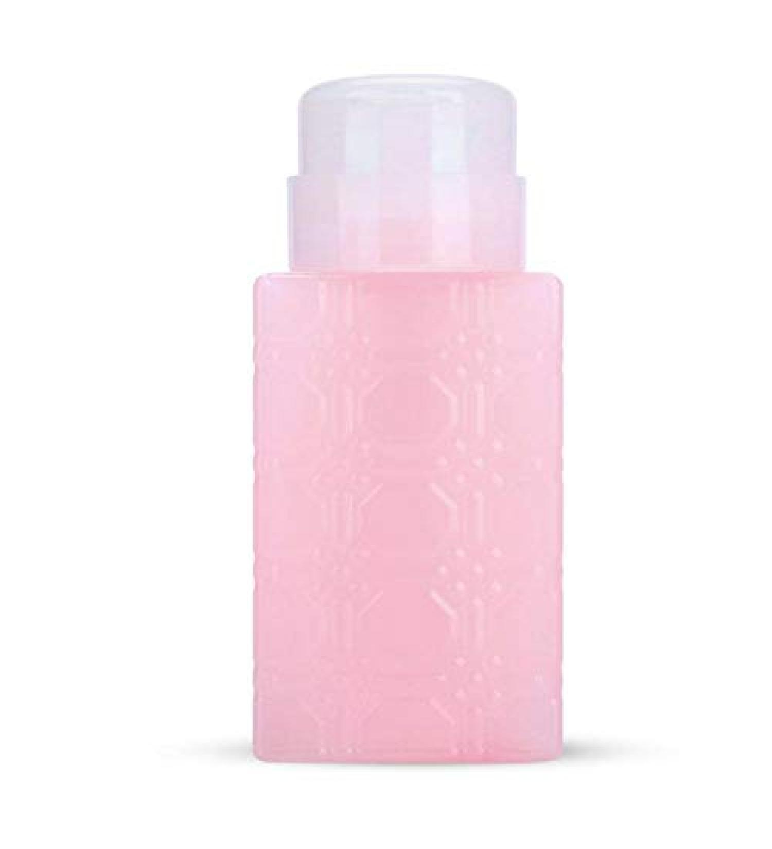 Nail Polish Remover Pump Dispenser 250ml Push Down Pump Dispenser Bottle Empty Bottle Nail Polish Remover Liquid Container for Makeup Remover Nail Art(Square pink) - Buy Online on GoSupps.com