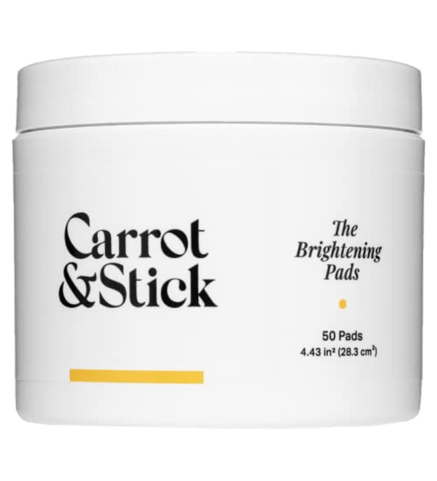 Carrot & Stick Brightening Face Pads | Salicylic Mandelic & Lactic Acid | Cruelty-Free | 50 Pads for All Skin Types - Buy Online on GoSupps.com