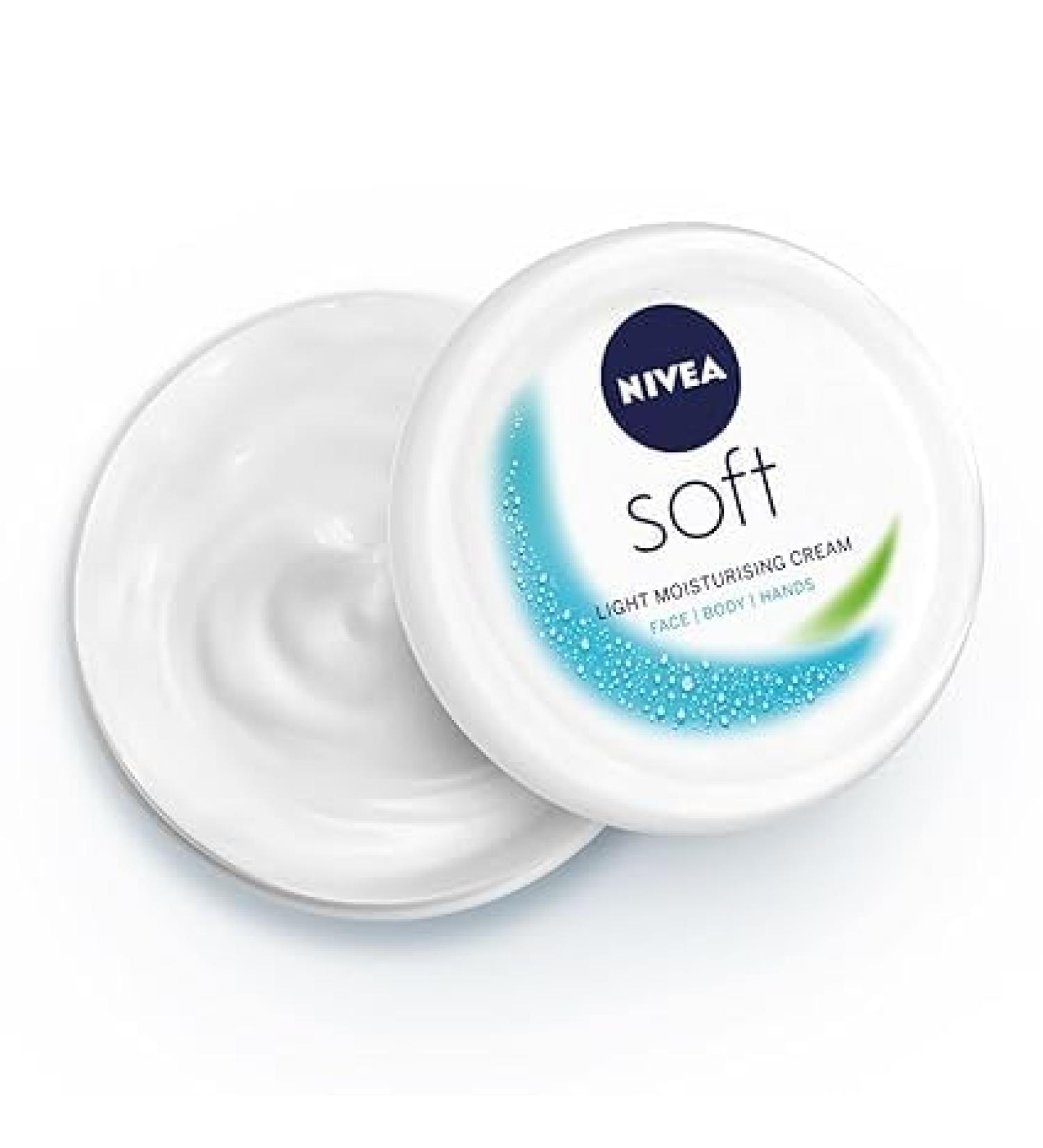 NIVEA Soft Light Moisturizer 200ml - Instant Hydration for Face Hands & Body | Non-Greasy Cream with Vitamin E & Jojoba Oil - International Shipping Available - Buy Online on GoSupps.com