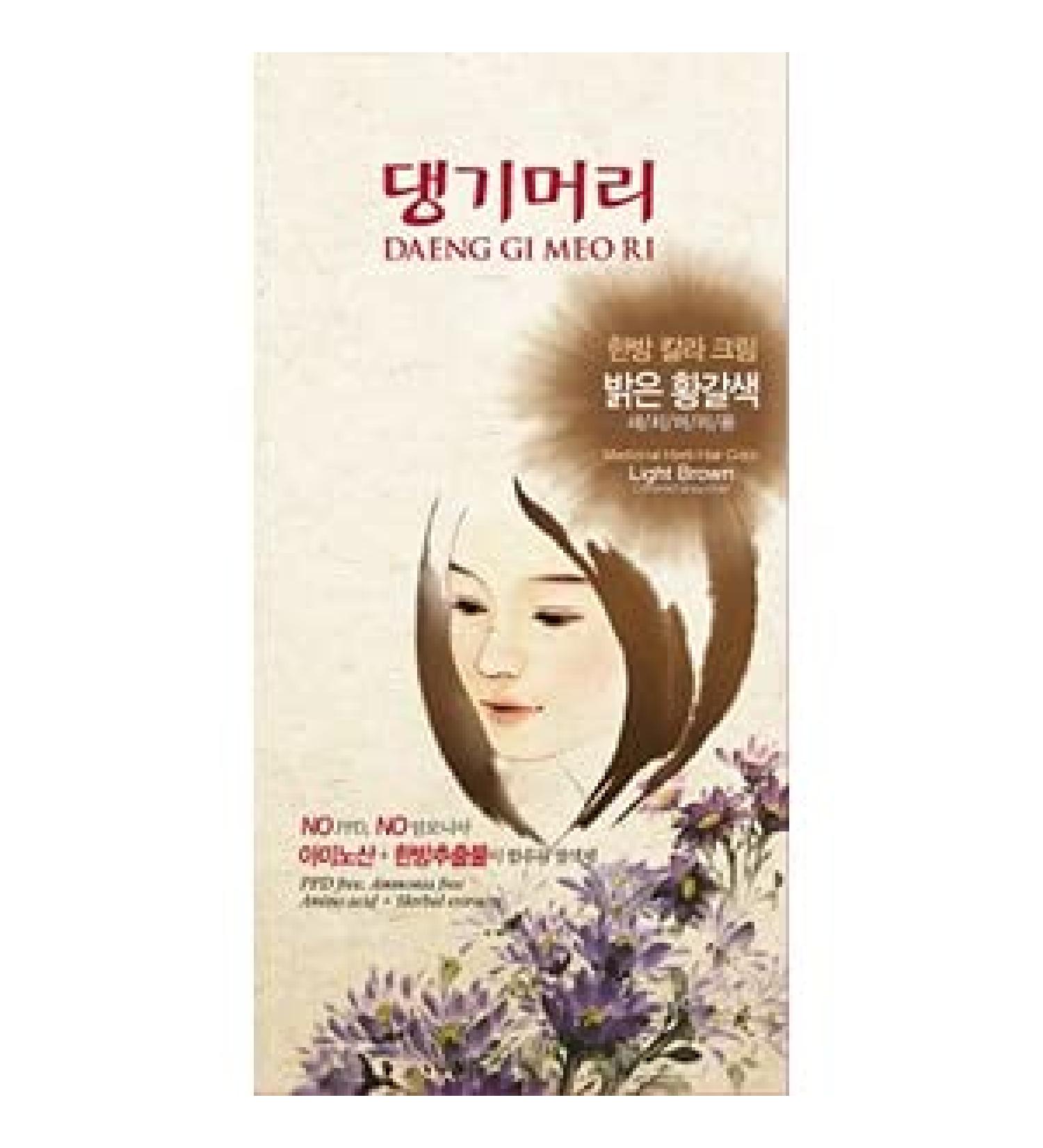 Doori Cosmetics Daeng Gi Meo Ri Medicinal Herb Hair Color Light Brown 1 Kit