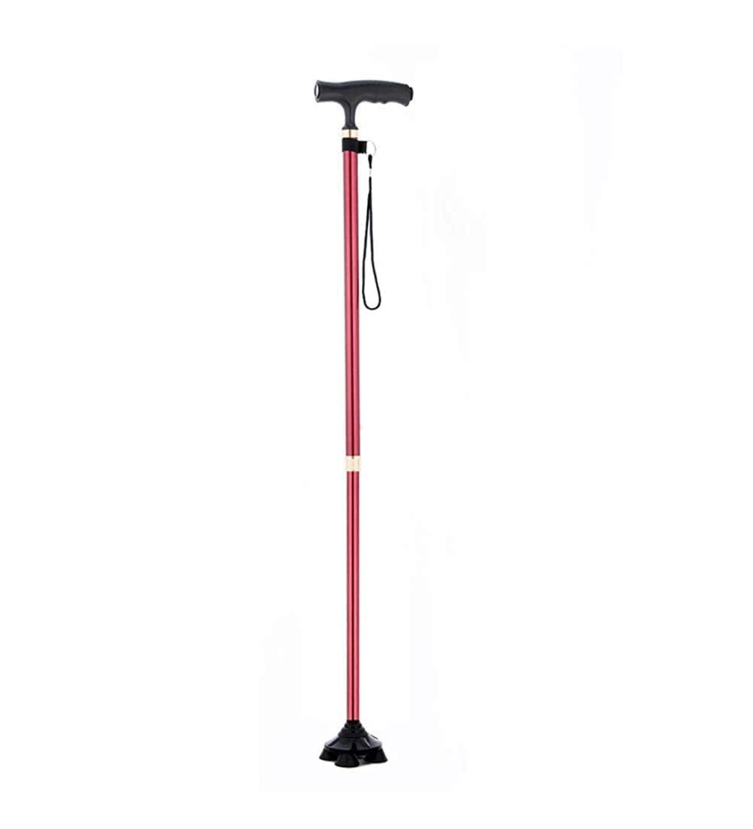 Canes Seniors Four Leg Walking Stick Retractable 10 Adjustable Heights with LED Light Lightweight Portable Comfy Base for Men Women Star of Light - Buy Online on GoSupps.com