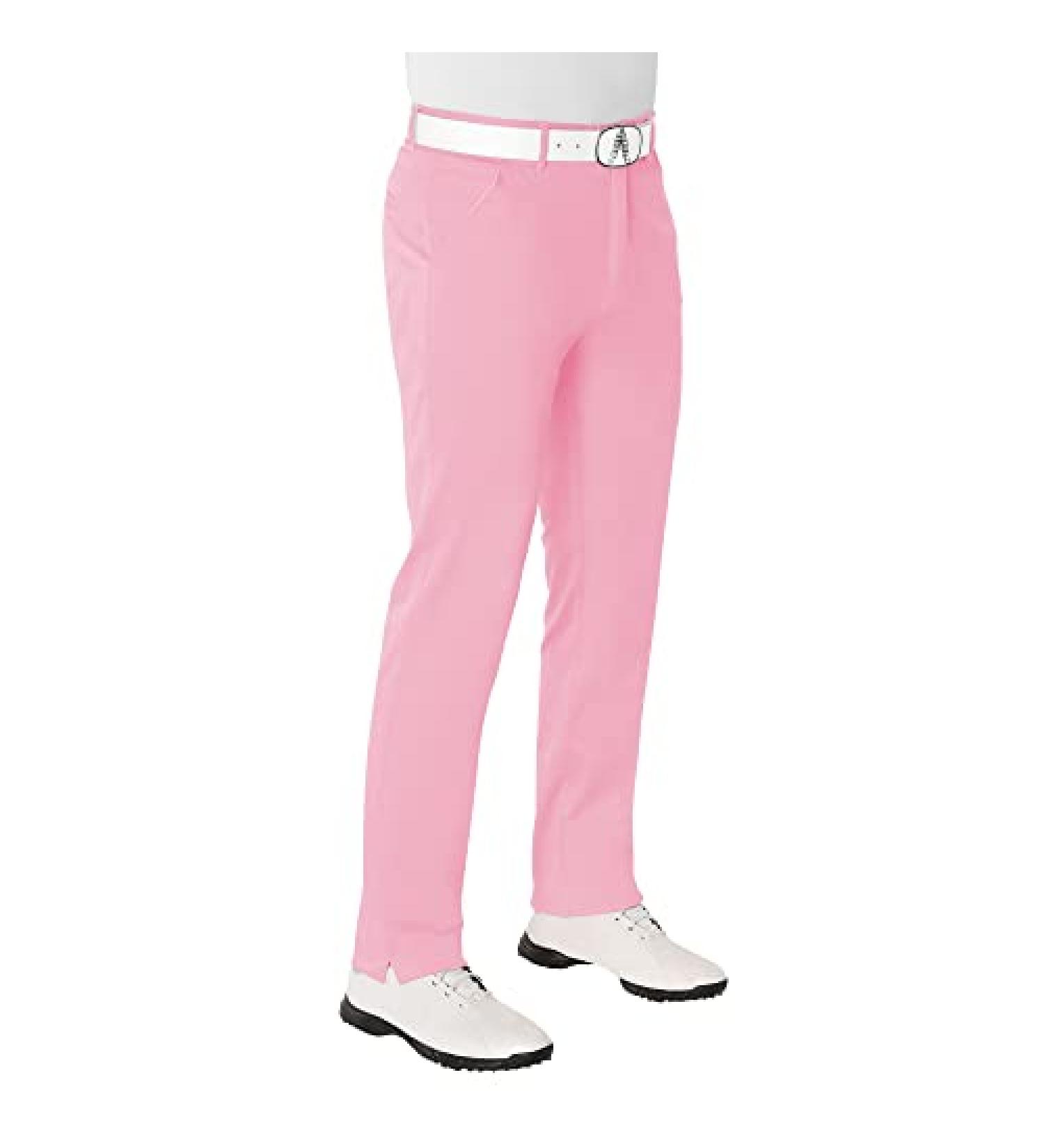 Royal & Awesome Pastel Men's Golf Pants | Slim Fit Stretch Dress Pants 38W x 32L | Pastel Pink - Buy Online on GoSupps.com