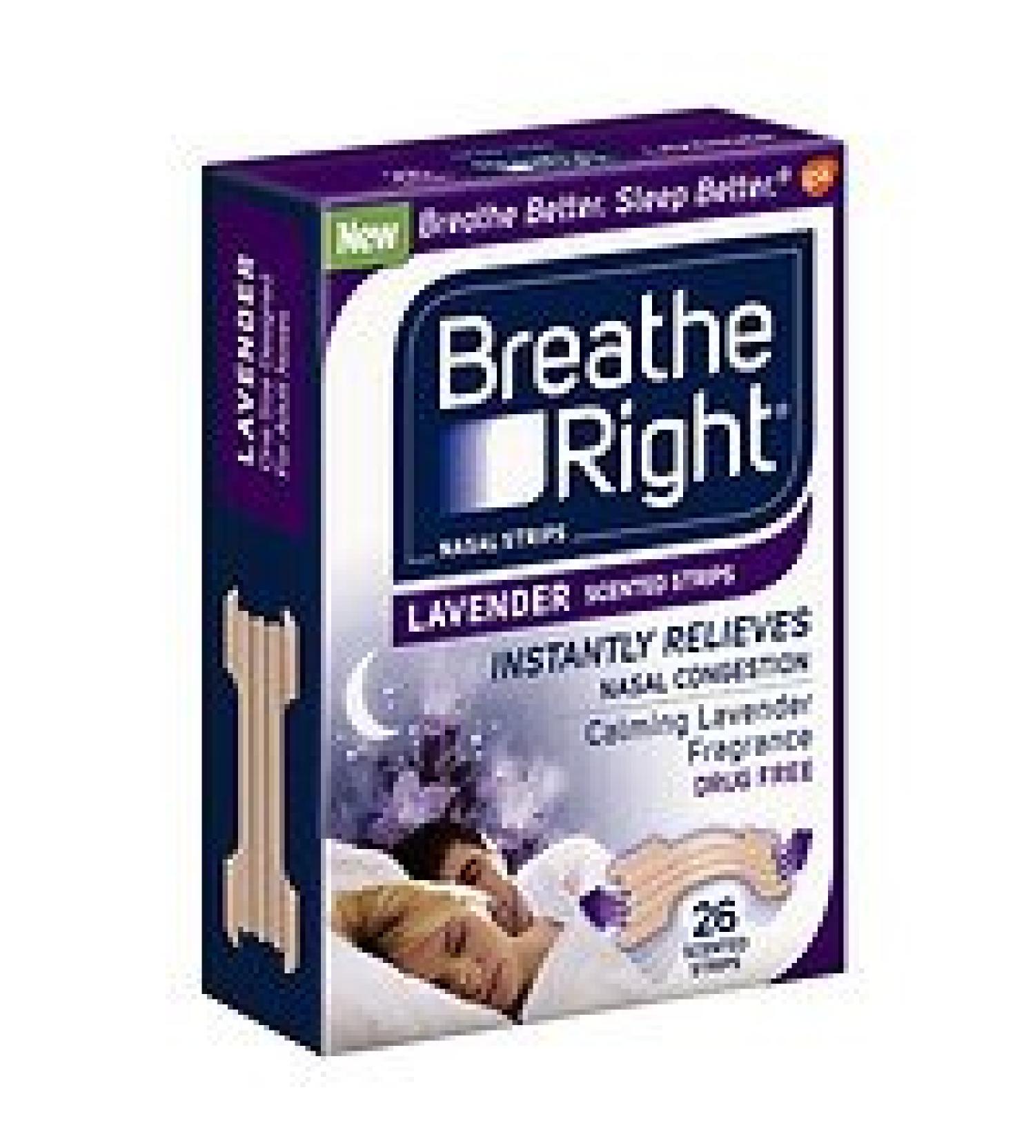 Breathe Right Nasal Strips Lavender 26 ea - 2pc