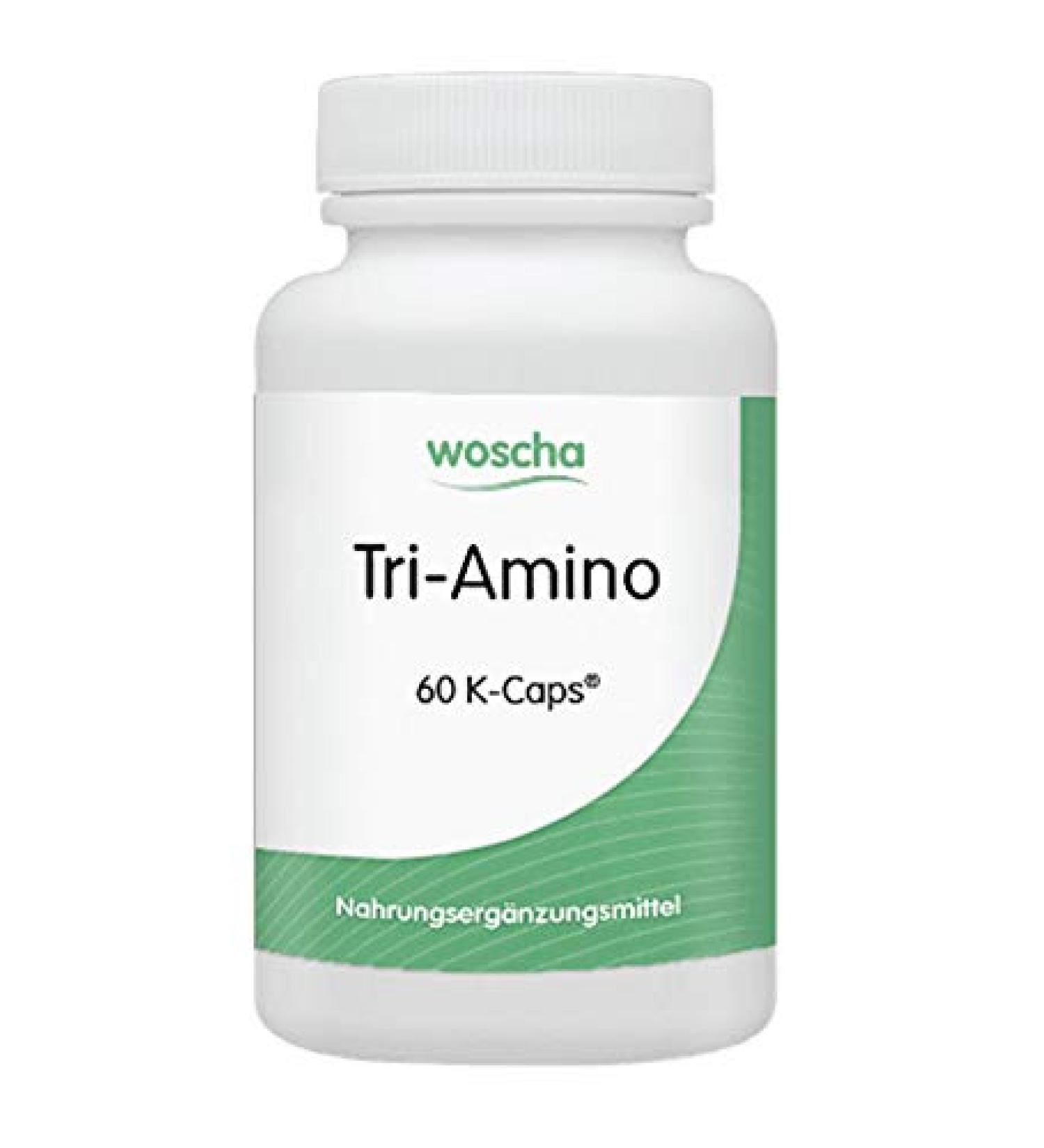 woscha Tri-Amino (L-Arginine L-Ornithine L-Lysine) 60 veg. Capsules (K-Caps) (55g) (vegan)