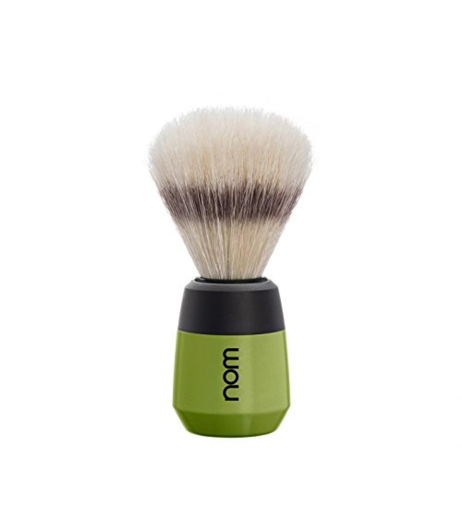nom - Shaving brush - MAX series - Pure bristle - Plastic olive green