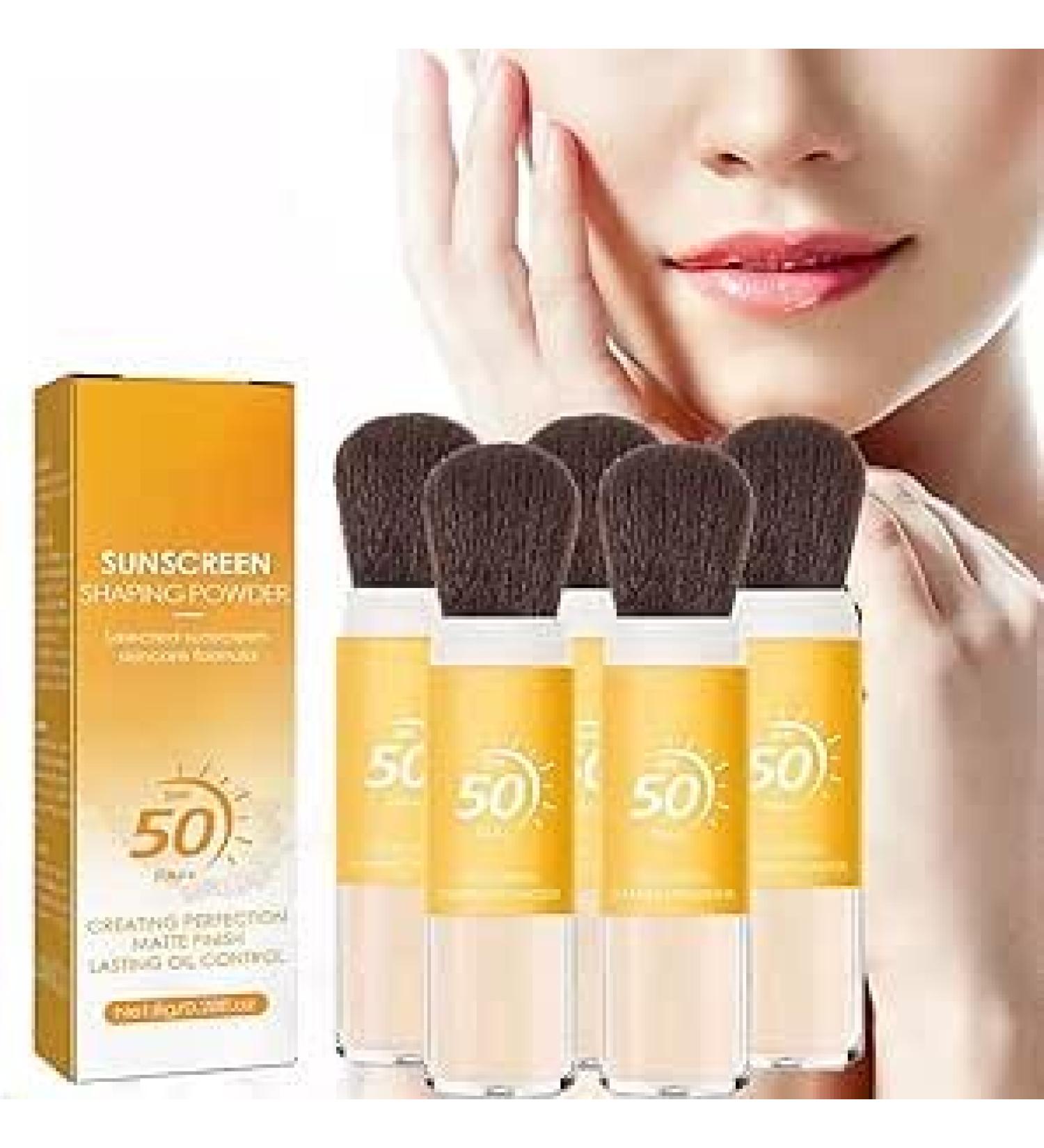 (100% Effective) 5PCS Mineral Powder Foundation Sunscreen | SPF 50 Loose Powder Sunscreen Setting Powder | Mineral Brush Powder | Oil Control Natural Matte Finish Powder Sunscreen For Face Makeup | 8g/0.28fl.oz - Buy Online on GoSupps.com