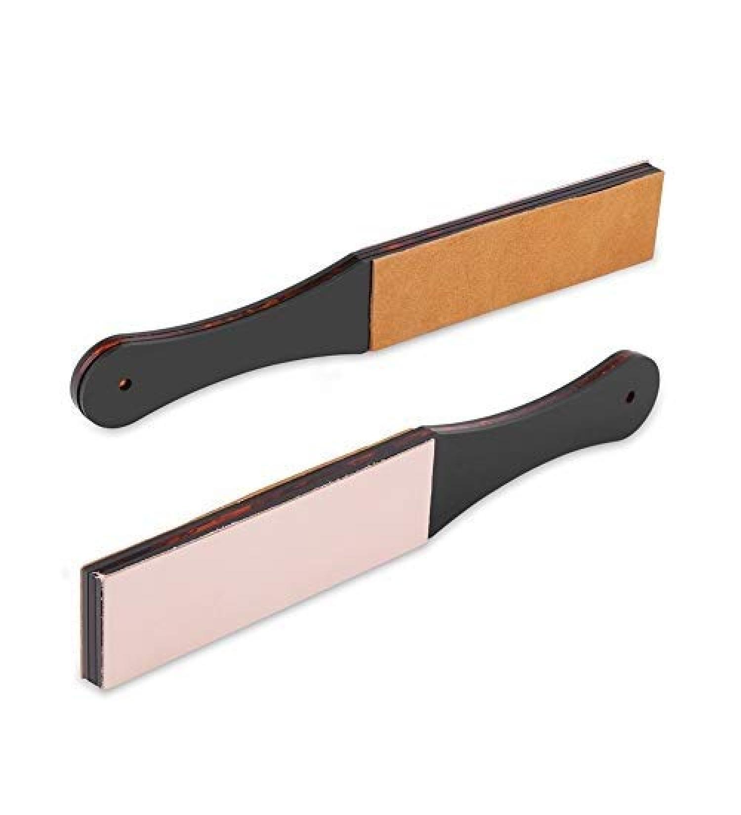 Brrnoo Double Size Grinding Stones - PU Leather Razor Belt for Sharpening | Men's Barber Shaving Tools - Buy Online on GoSupps.com