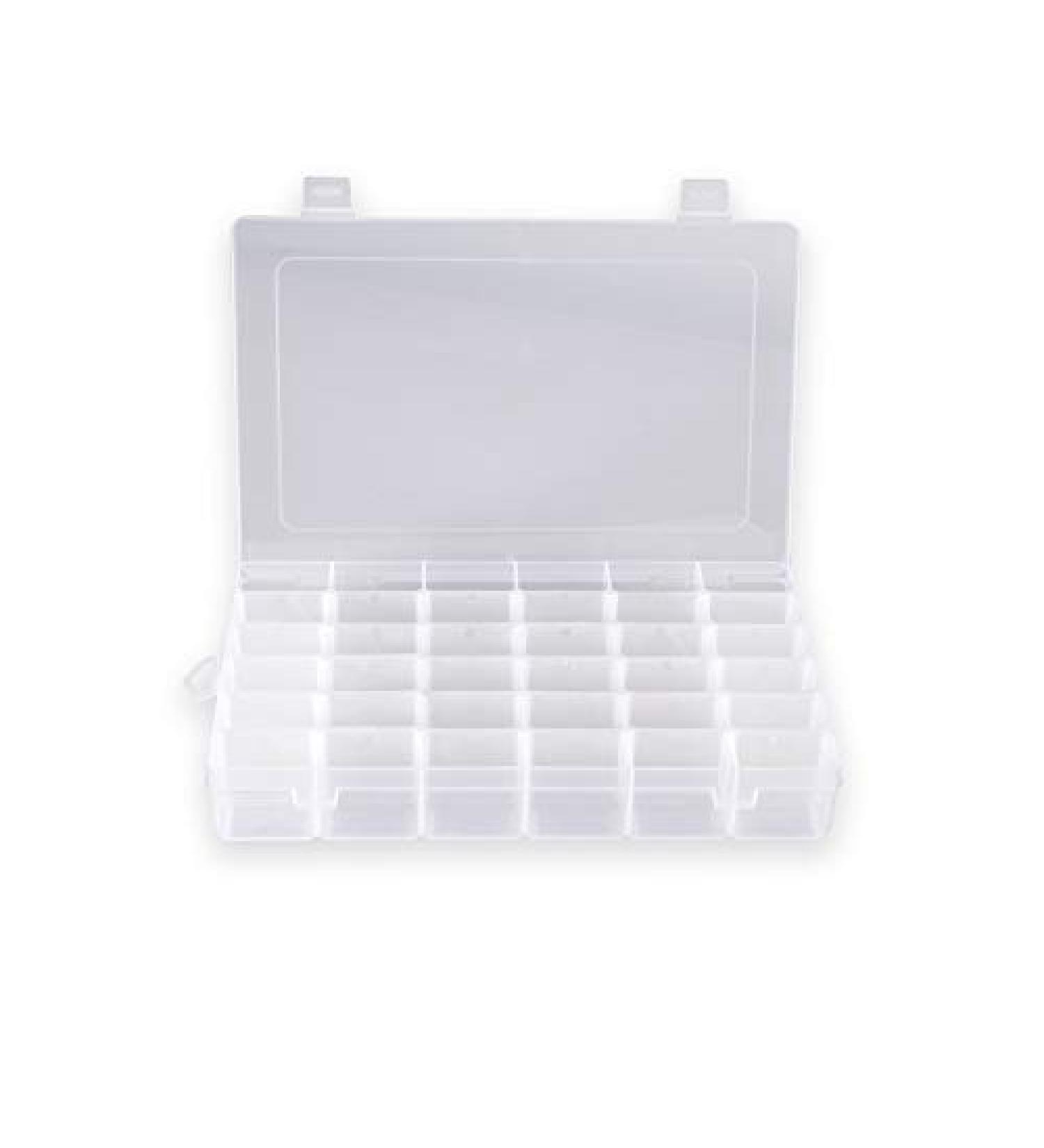Adjustable 36 Compartment Jewelry Storage Box - Plastic Organizer Container (1 Pack) - Buy Online on GoSupps.com