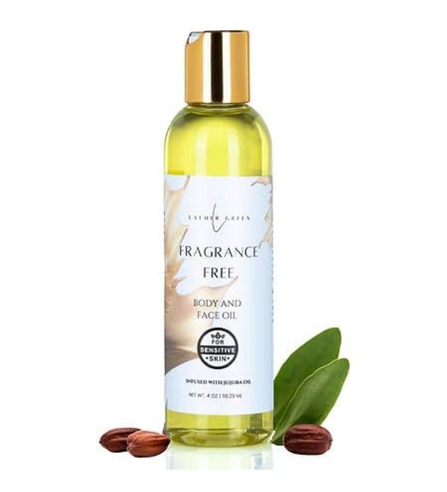 Lather Green - Pure Fragrance-Free Face and Body Oil for Women Men and Kids with Vitamin E Jojoba Grapeseed and Almond Oils Moisturizer for Sensitive Skin 4 fl. oz. - Buy Online on GoSupps.com