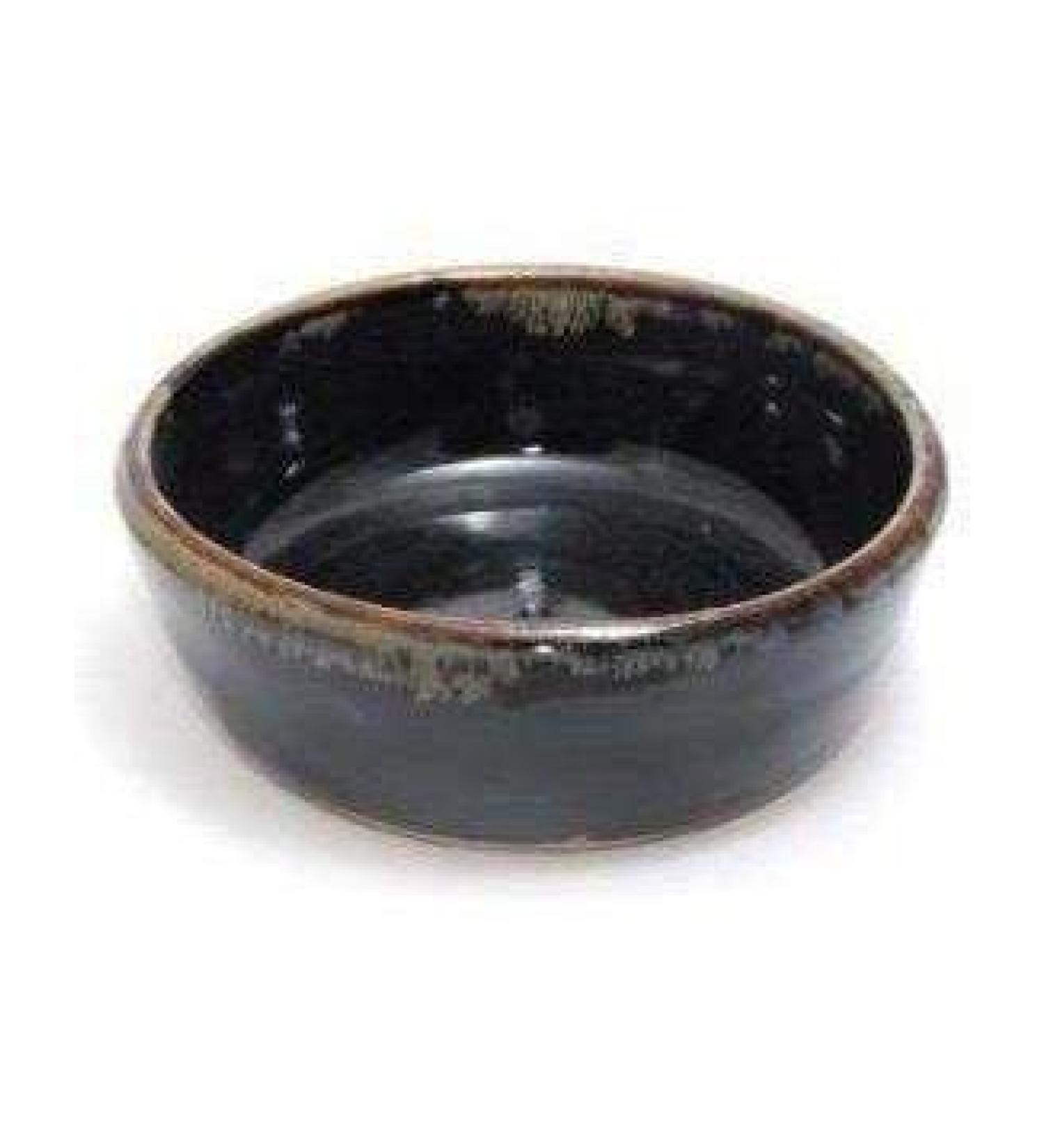 Hand Thrown Lather Bowl Black & Gold