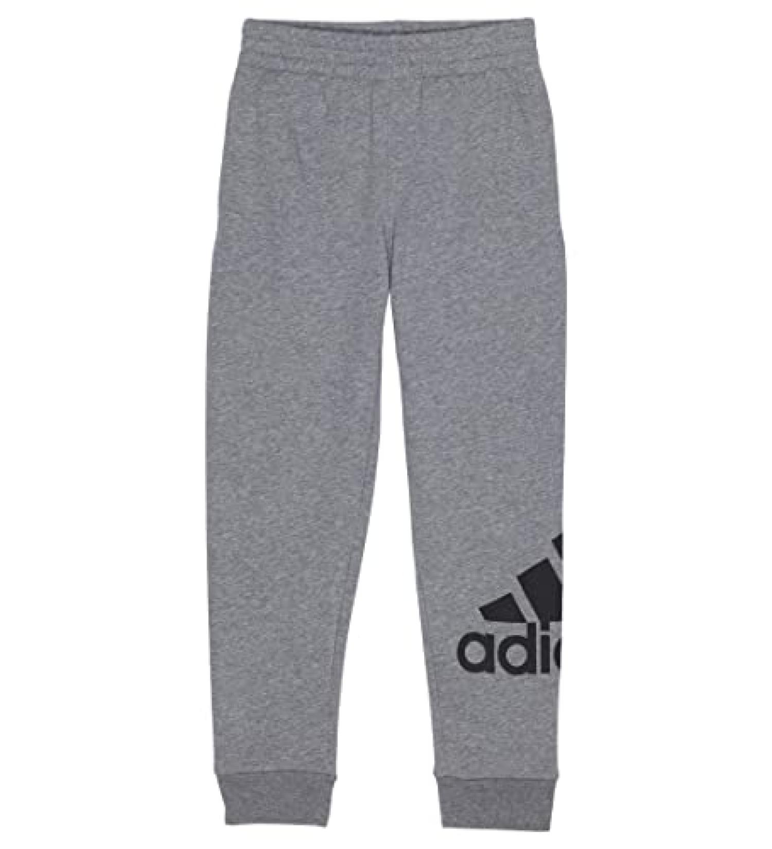adidas Boy's Essential Heather Cotton Joggers (Big Kids) Large Charcoal Grey