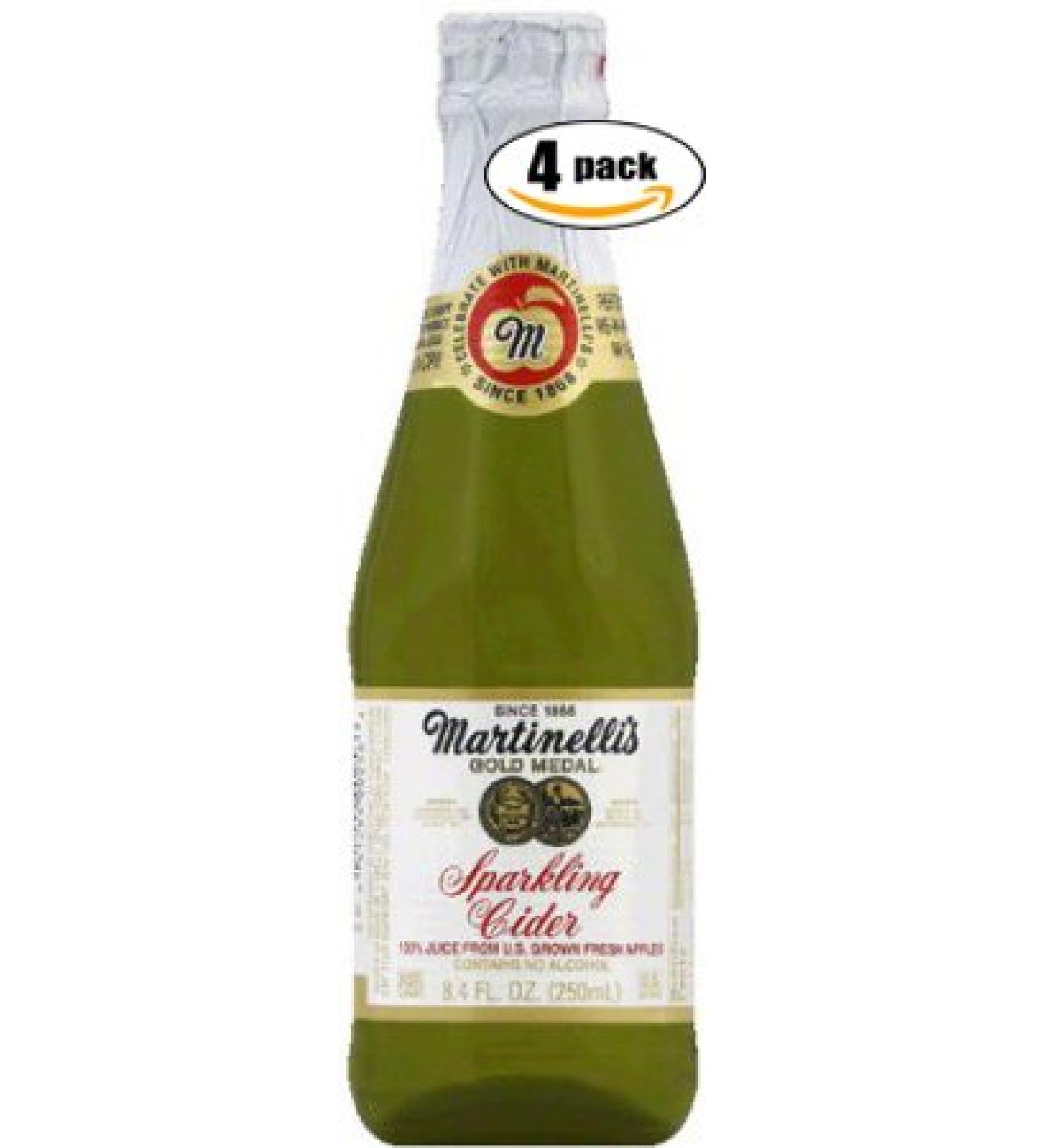 Martinelli's Gold Medal Sparkling Cider, 8.4 OZ Jar (Pack of 4, Total of 33.6 Oz) 8.4 Fl Oz (Pack of 4)