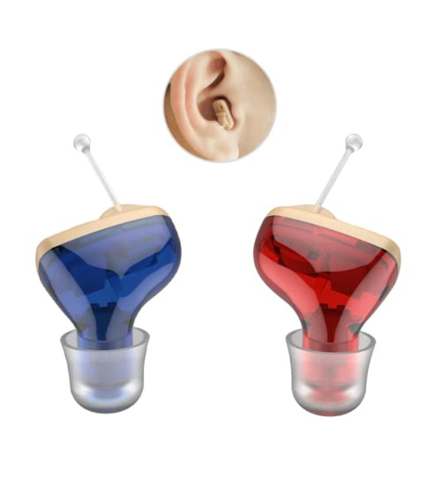 CIC Digital Hearing Amplifiers for Adults - Wireless Portable ITC Sound Enhancers (Red/Blue) - Buy Online on GoSupps.com
