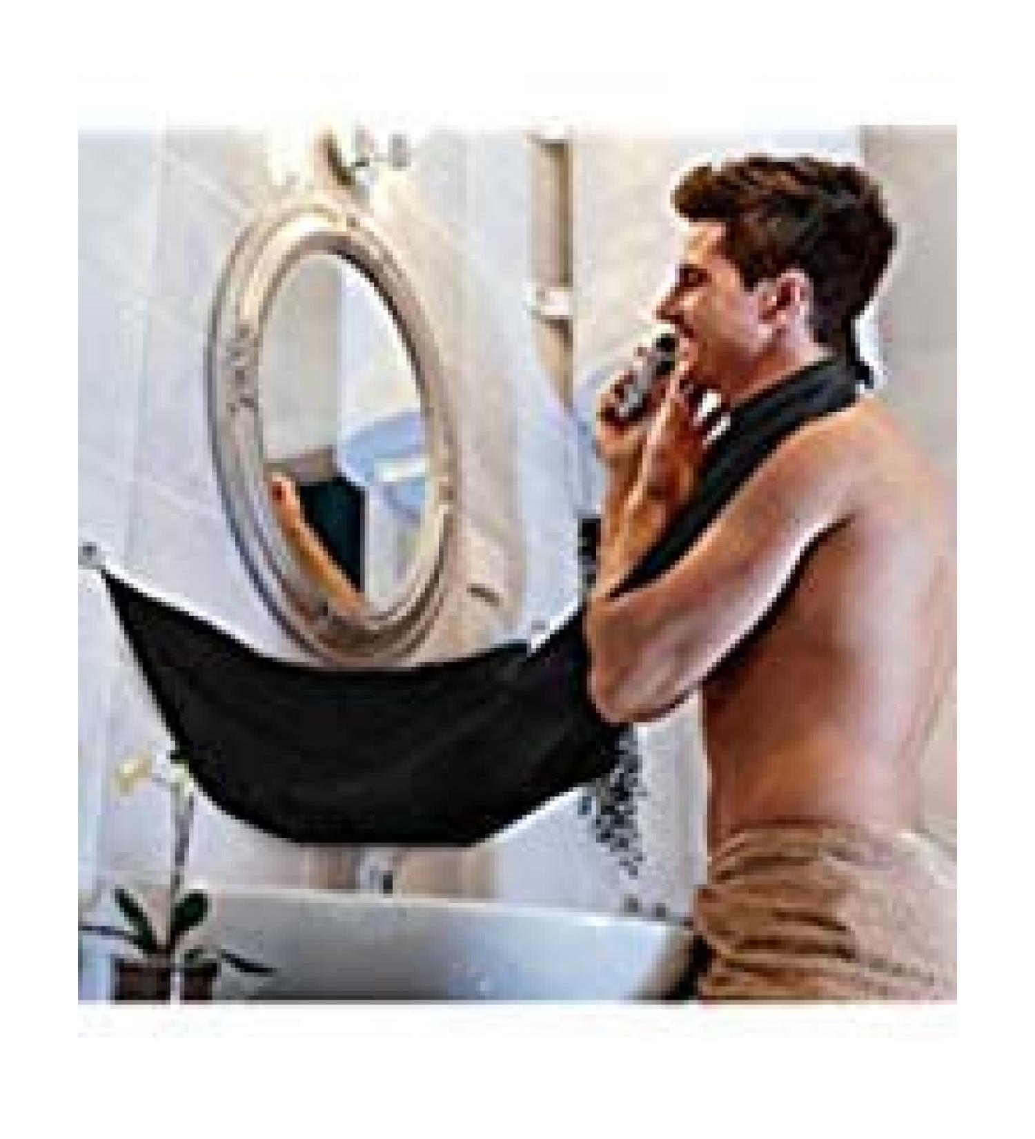 Dada Beard Catcher Apron Beard Cape Bib and Beard Shaping Tool for Shaving Trim Shave Apron Bib for Men No Mess (Black)