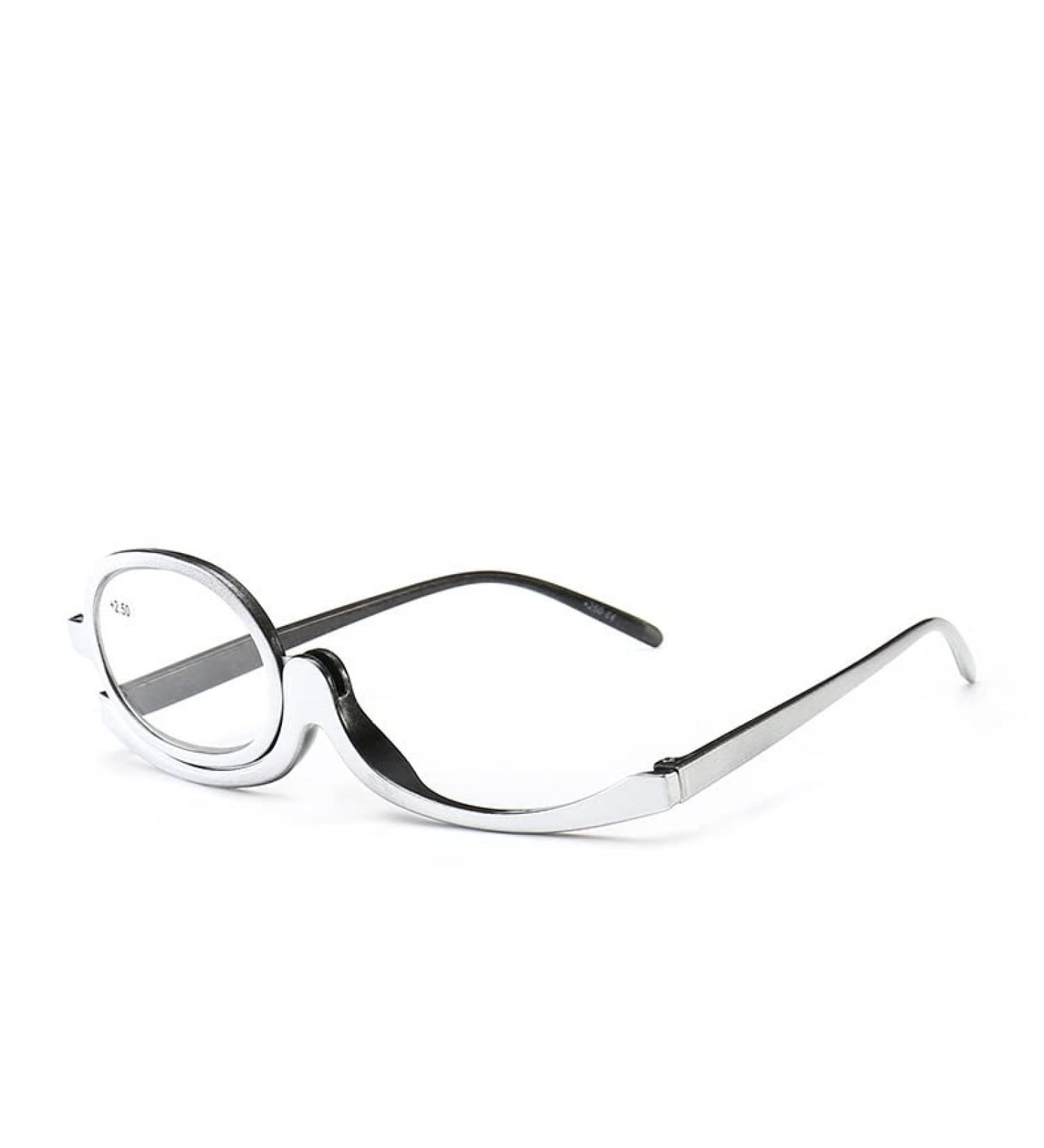 OREUDO Magnifying Makeup Glasses - 3.0x Folding Eye Spectacles with Flip Down Lens - Silver Cosmetology Eyewear for Precision Makeup Application - Buy Online on GoSupps.com
