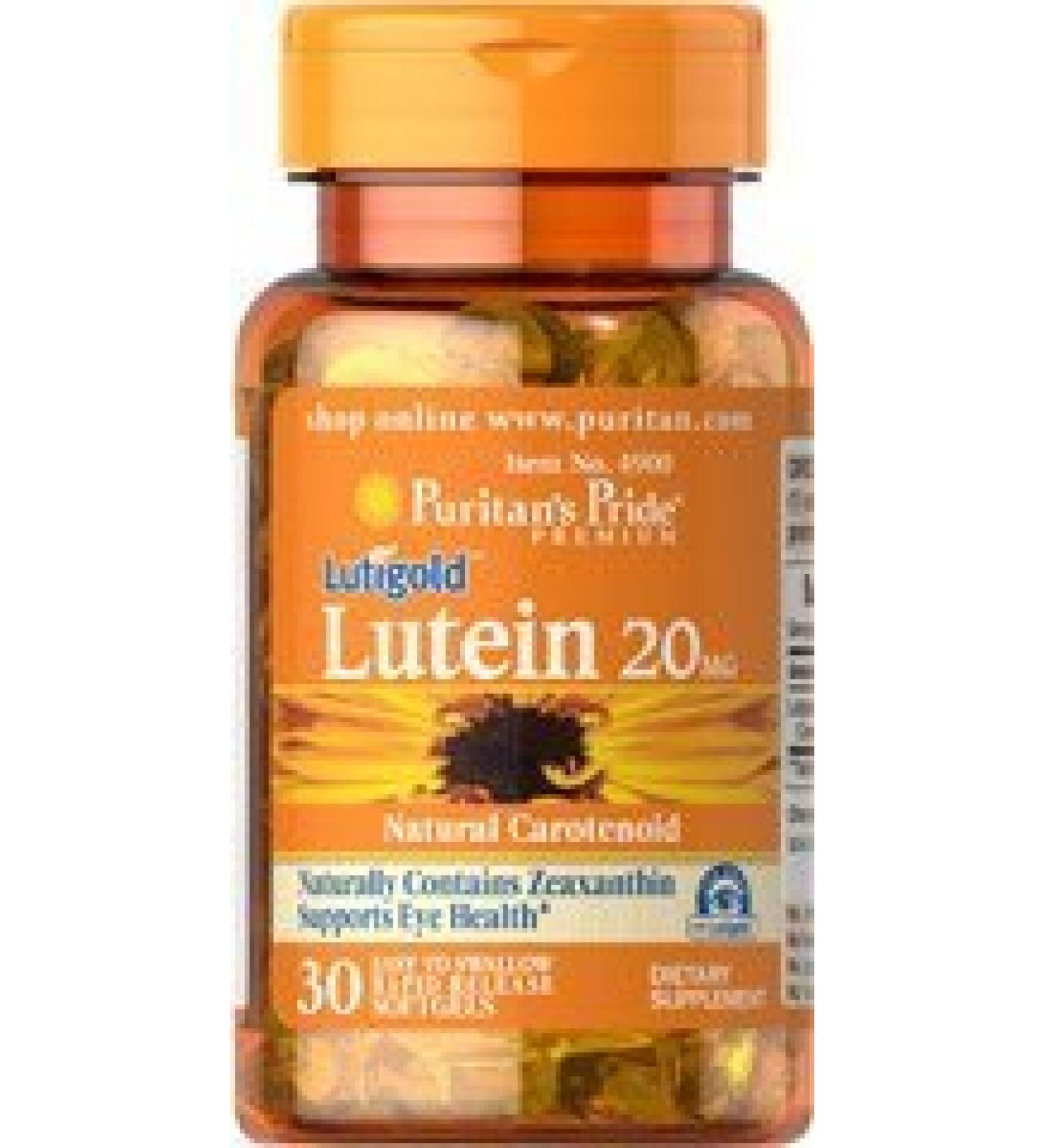 Puritans Pride Luitgold Lutein 20 mg 30 softgel capsules