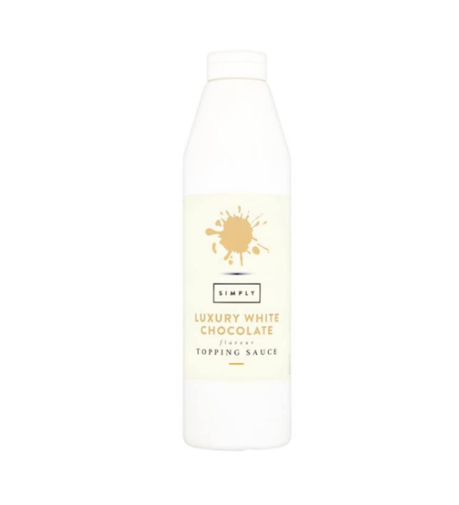 Simply Luxury White Chocolate Flavour Topping Sauce 1kg x 6 case White Chocolate Topping