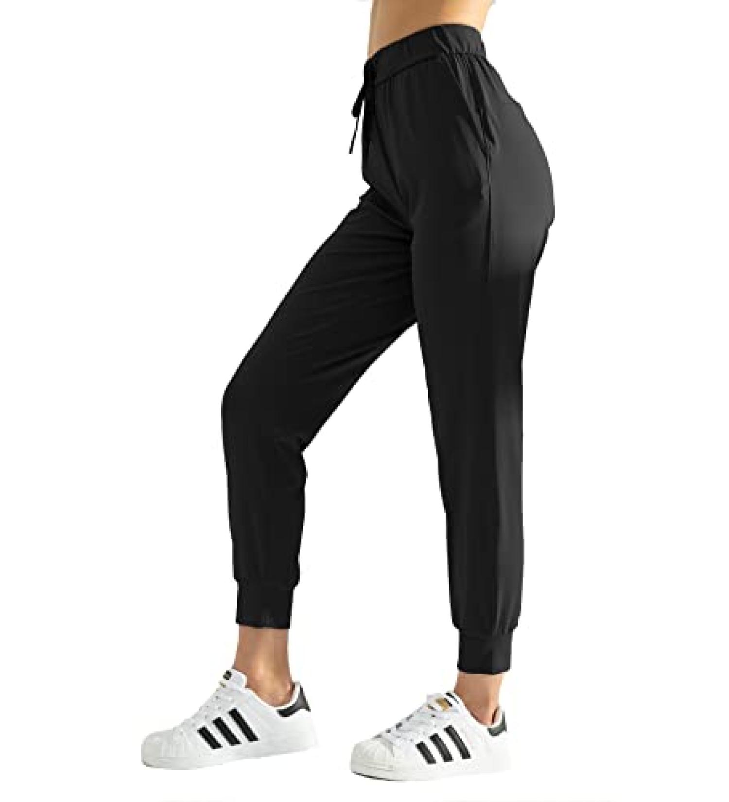 AJISAI Women's Joggers Pants: Black Medium Sweatpants with Pockets - Buy Online on GoSupps.com